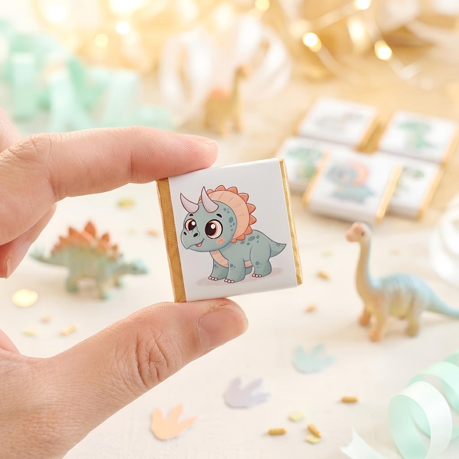 Personalised Baby Dinosaur Party Favours - Dino Birthday Chocolate Treats - Party Bag fillers