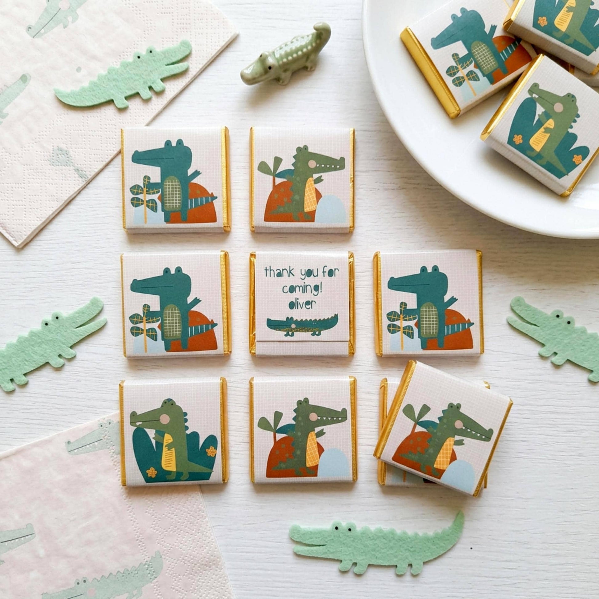 Personalised Crocodile Party Favours – Jungle Safari Birthday Treats
