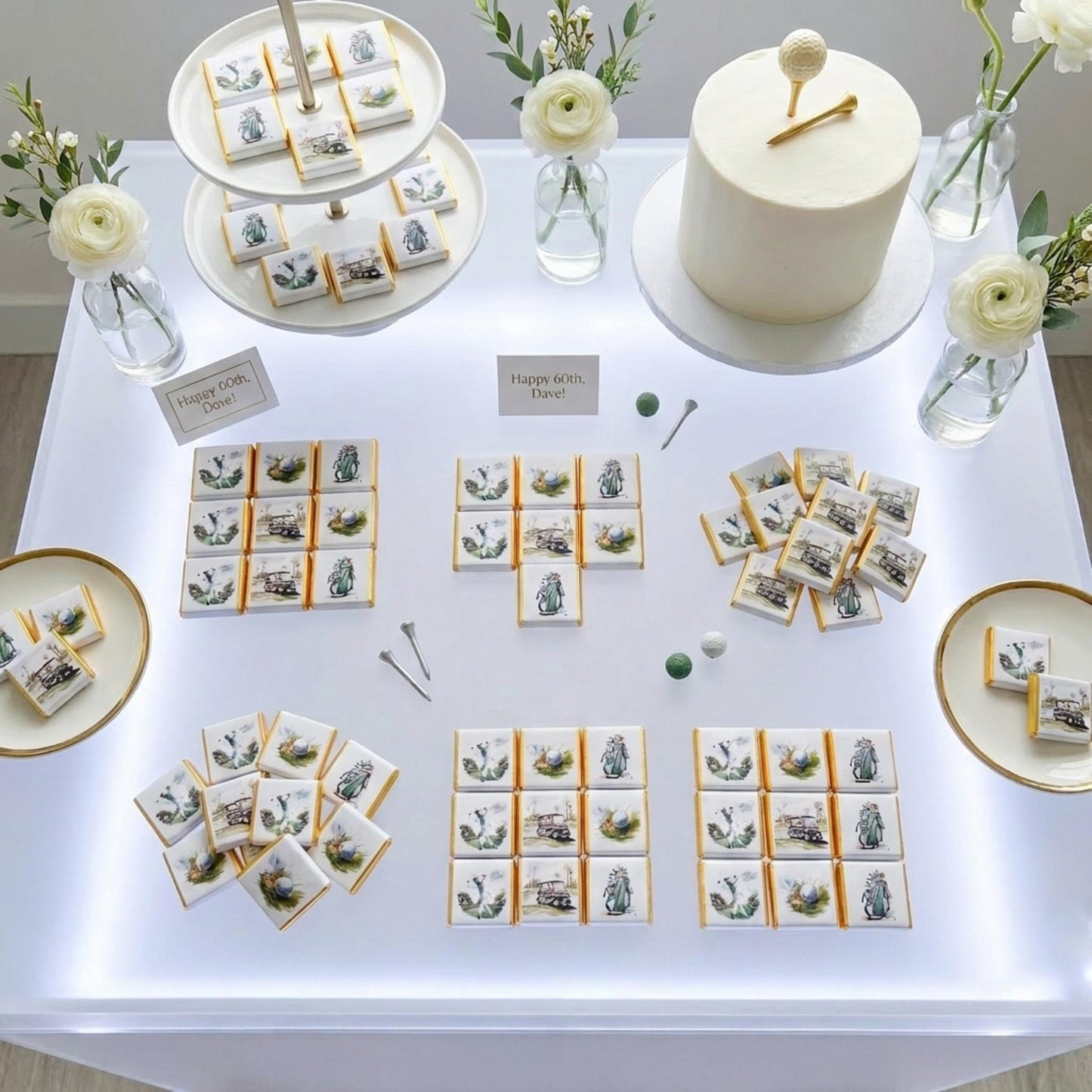 Personalised Golf Party Favours - Retirement Celebration Chocolate Treats - Golfer Birthday Guest Gifts