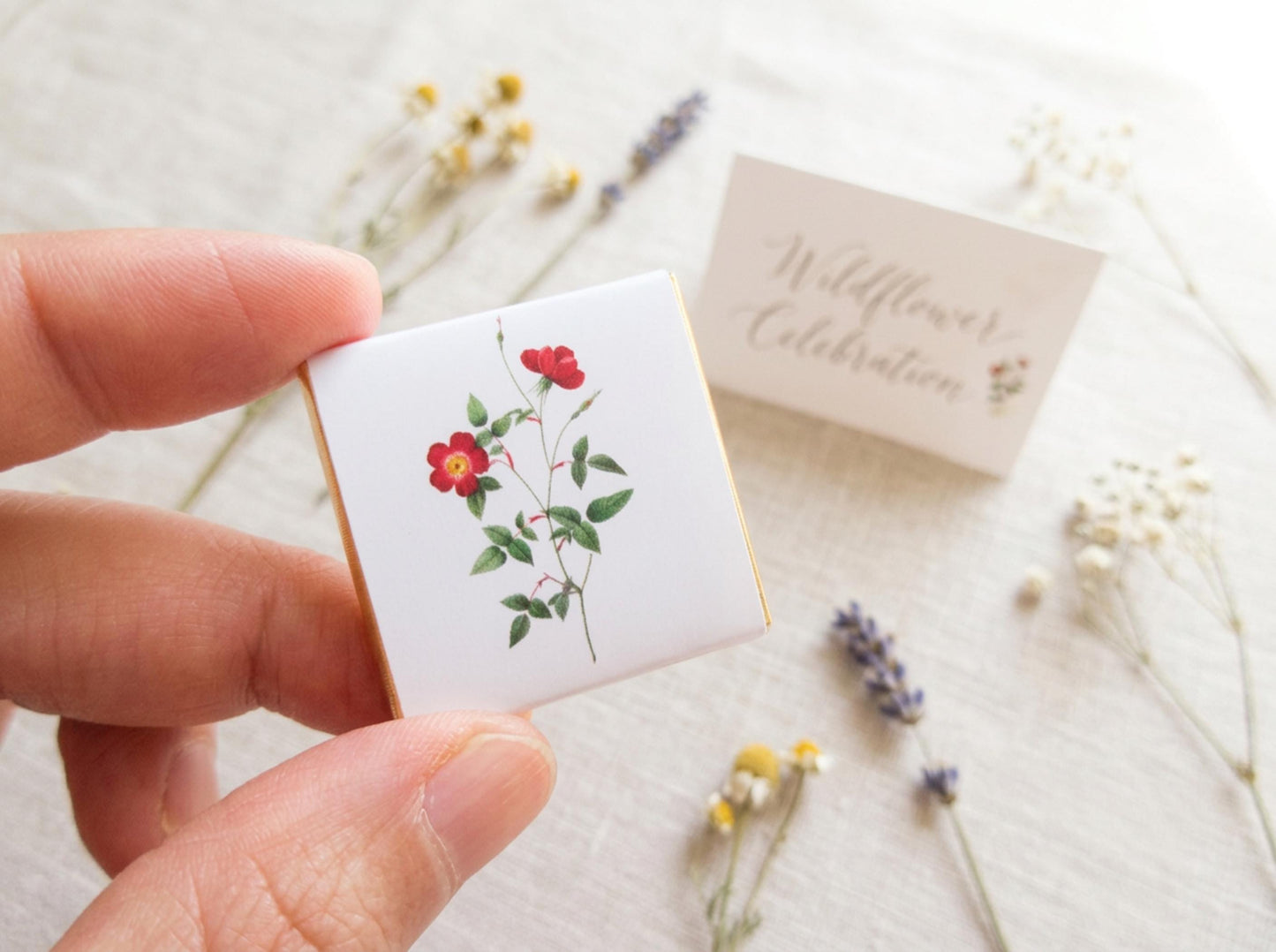 Personalised Wildflower Chocolates – Botanical Wedding Favours, Garden Party Treats