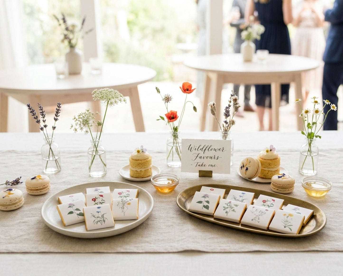Personalised Wildflower Chocolates – Botanical Wedding Favours, Garden Party Treats