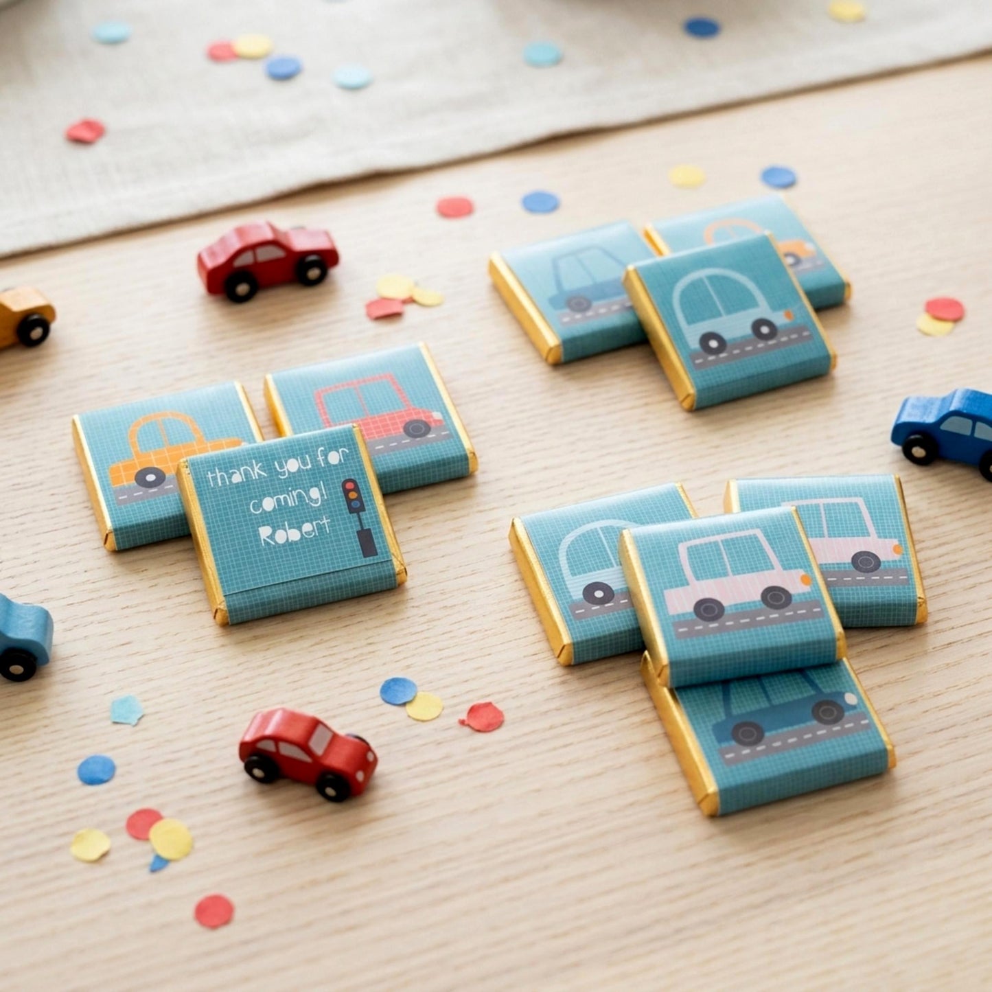 Personalised Little Cars Chocolates – Birthday Party Favours, Guest Gifts