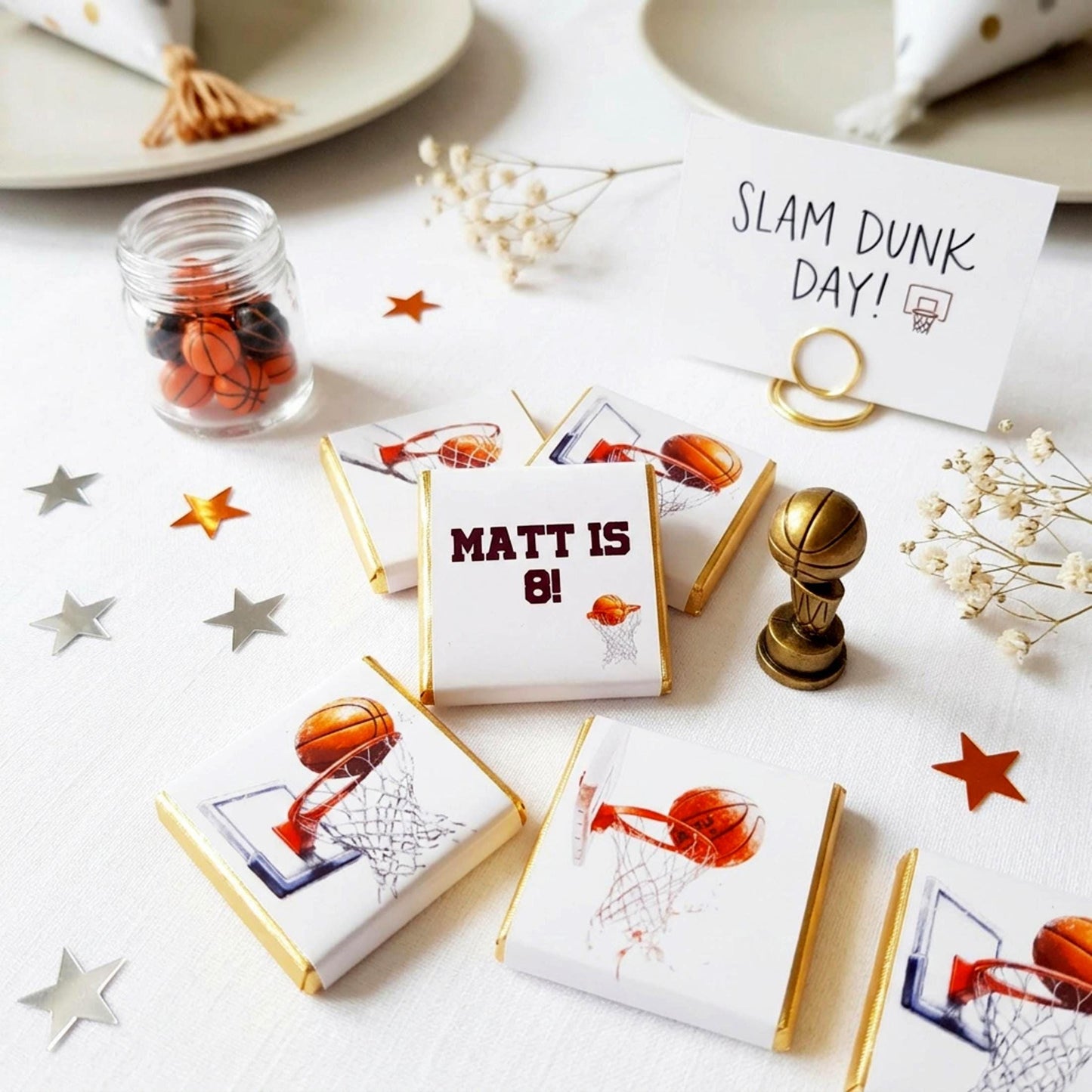 Personalised Basketball Chocolates – Sports Theme Party Favours, Bag Fillers