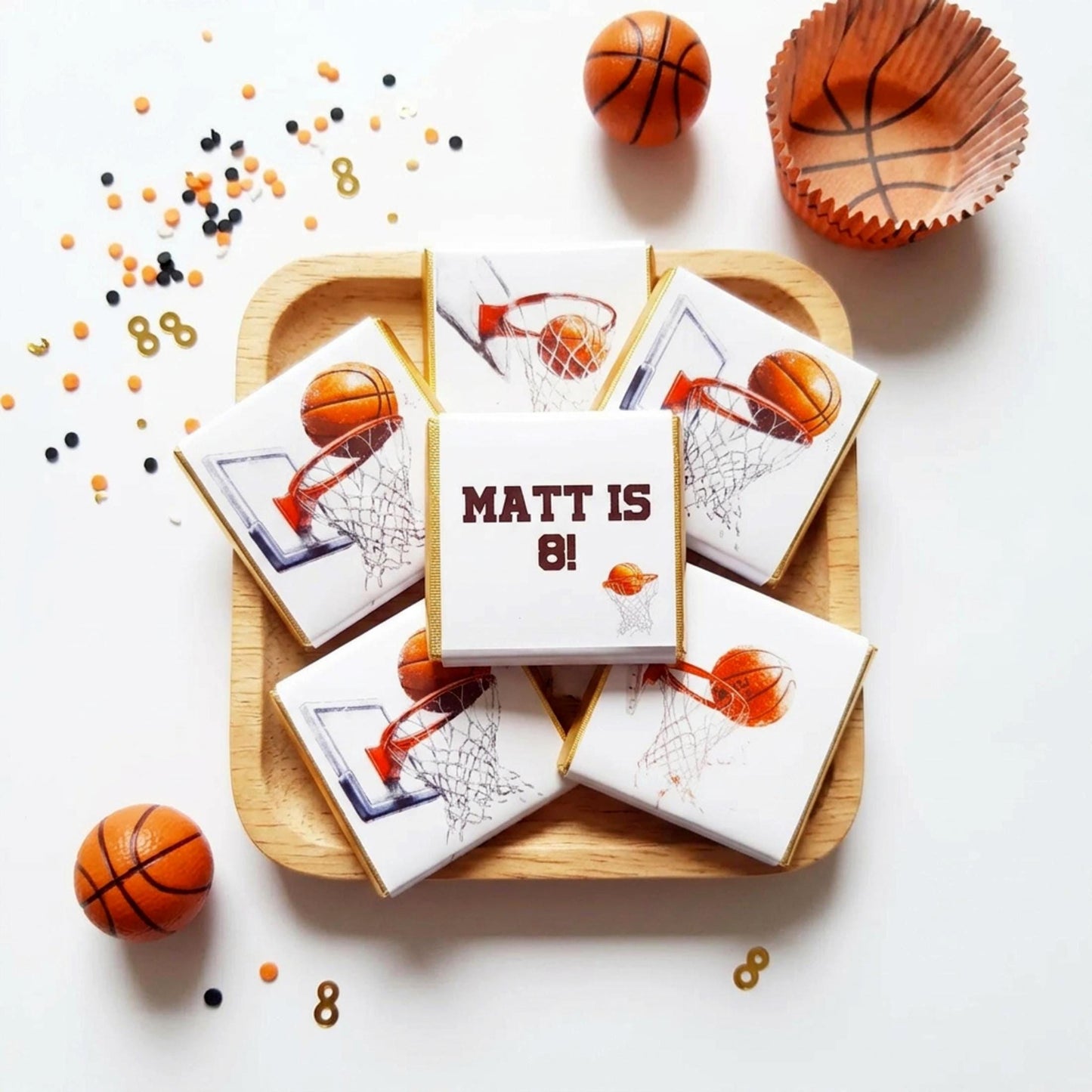 Personalised Basketball Chocolates – Sports Theme Party Favours, Bag Fillers