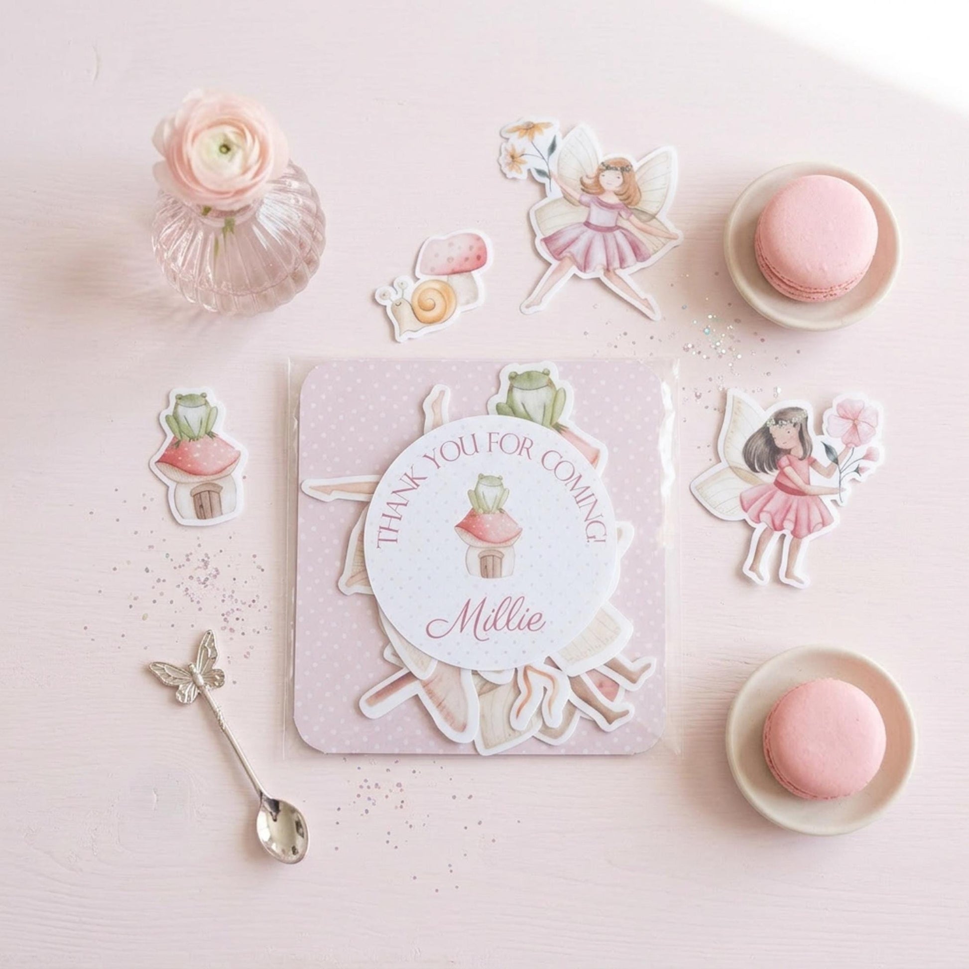 Personalised Fairy Vinyl Stickers Party Bags, Girl Birthday Party Favours