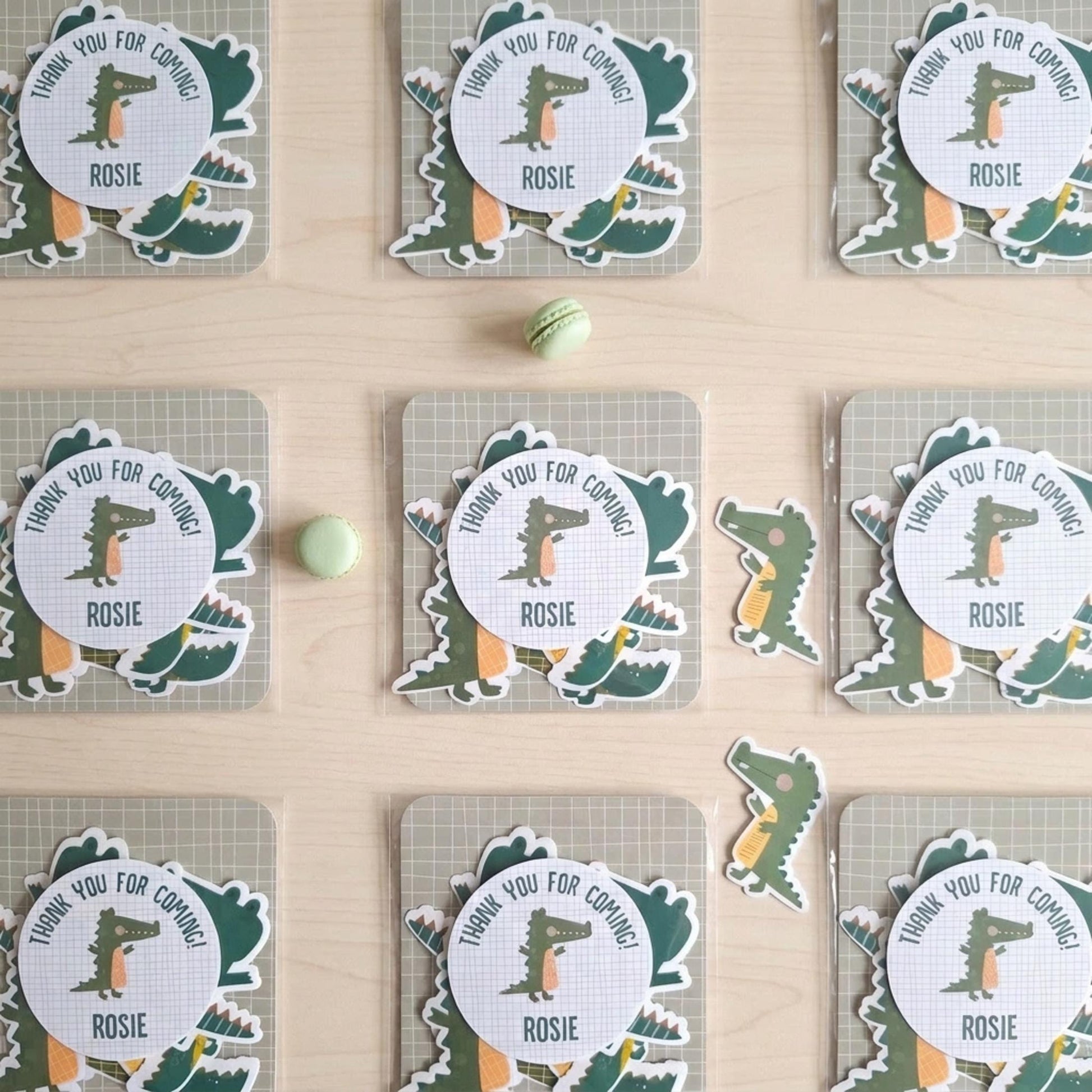 Personalised Alligator Vinyl stickers Party Bags, Custom Crocodile Birthday Favours