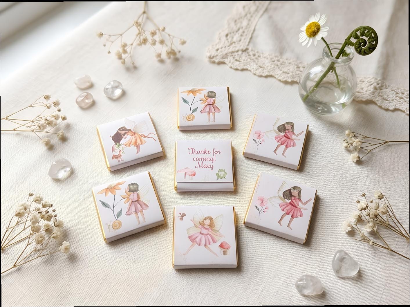 Personalised Fairy Chocolate Party Favours – Magic Garden Birthday Treats