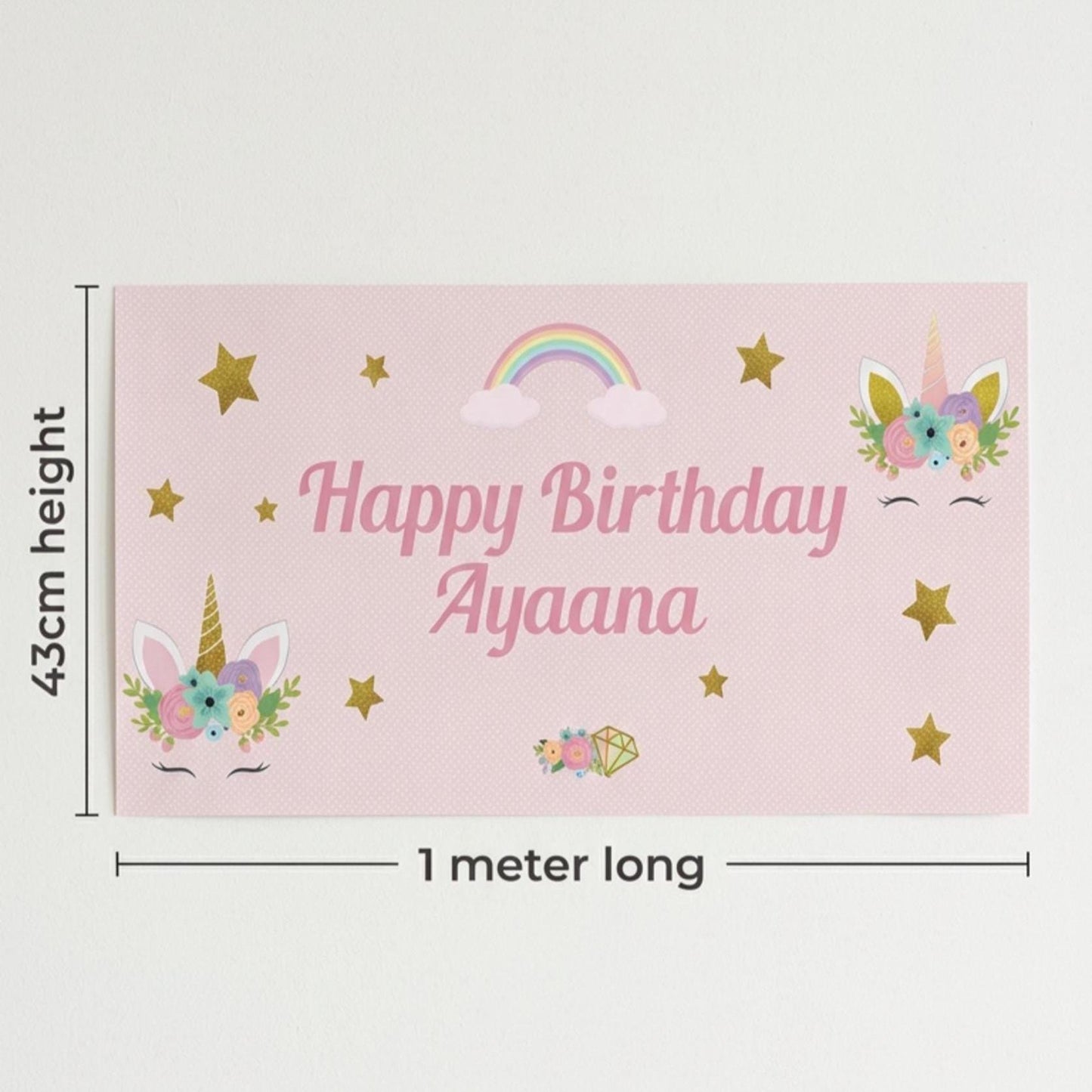 Personalised Unicorn Birthday Backdrop, Magical Rainbow Party Decor for Girls, Cake Table Wall Decor