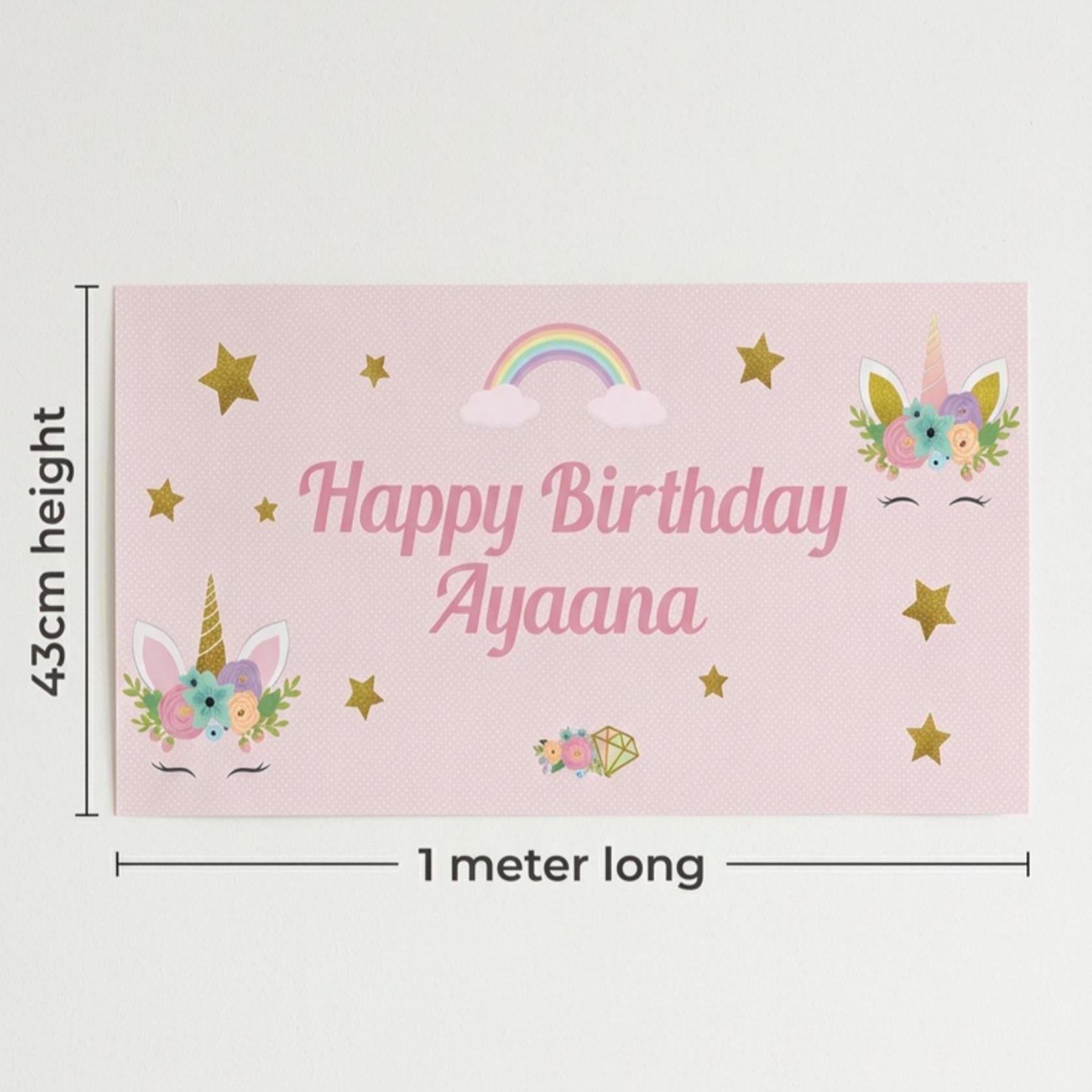 Personalised Unicorn Birthday Backdrop, Magical Rainbow Party Decor for Girls, Cake Table Wall Decor