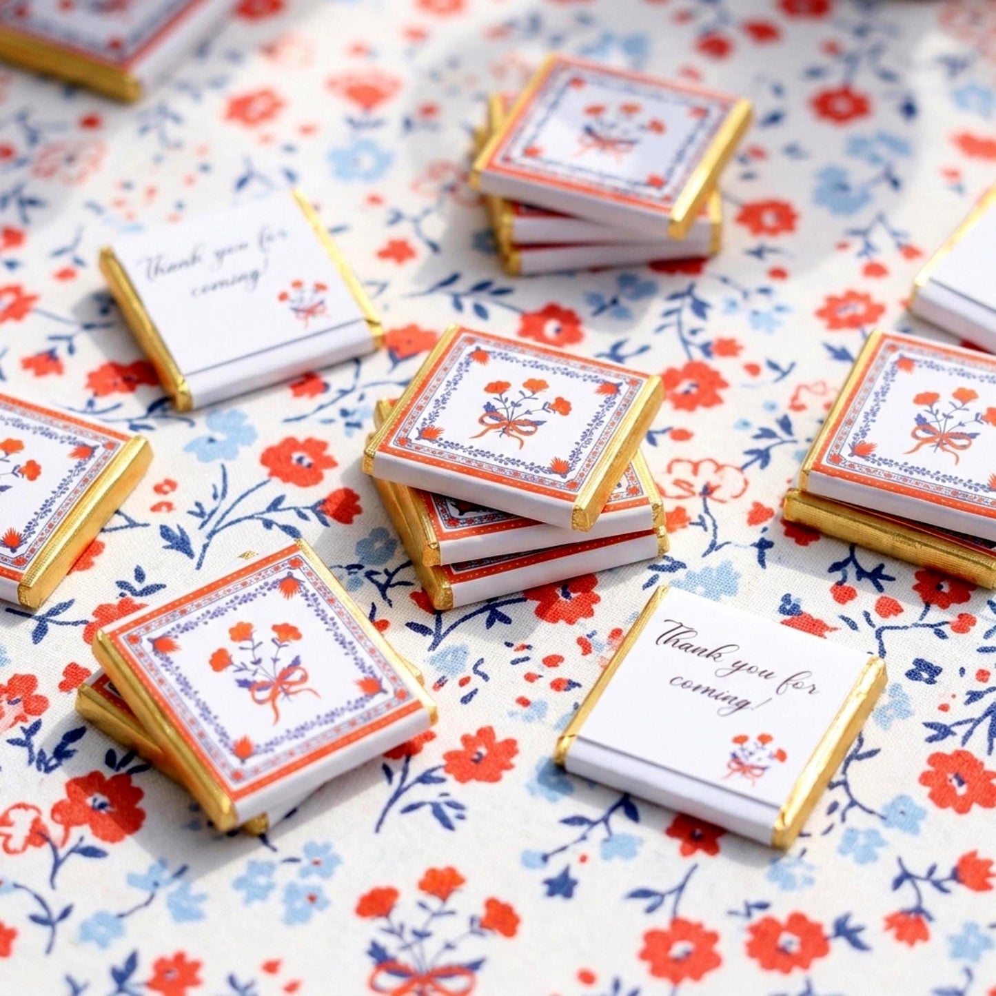 Personalised Thank You Party Favours – Red Floral Birthday Treats