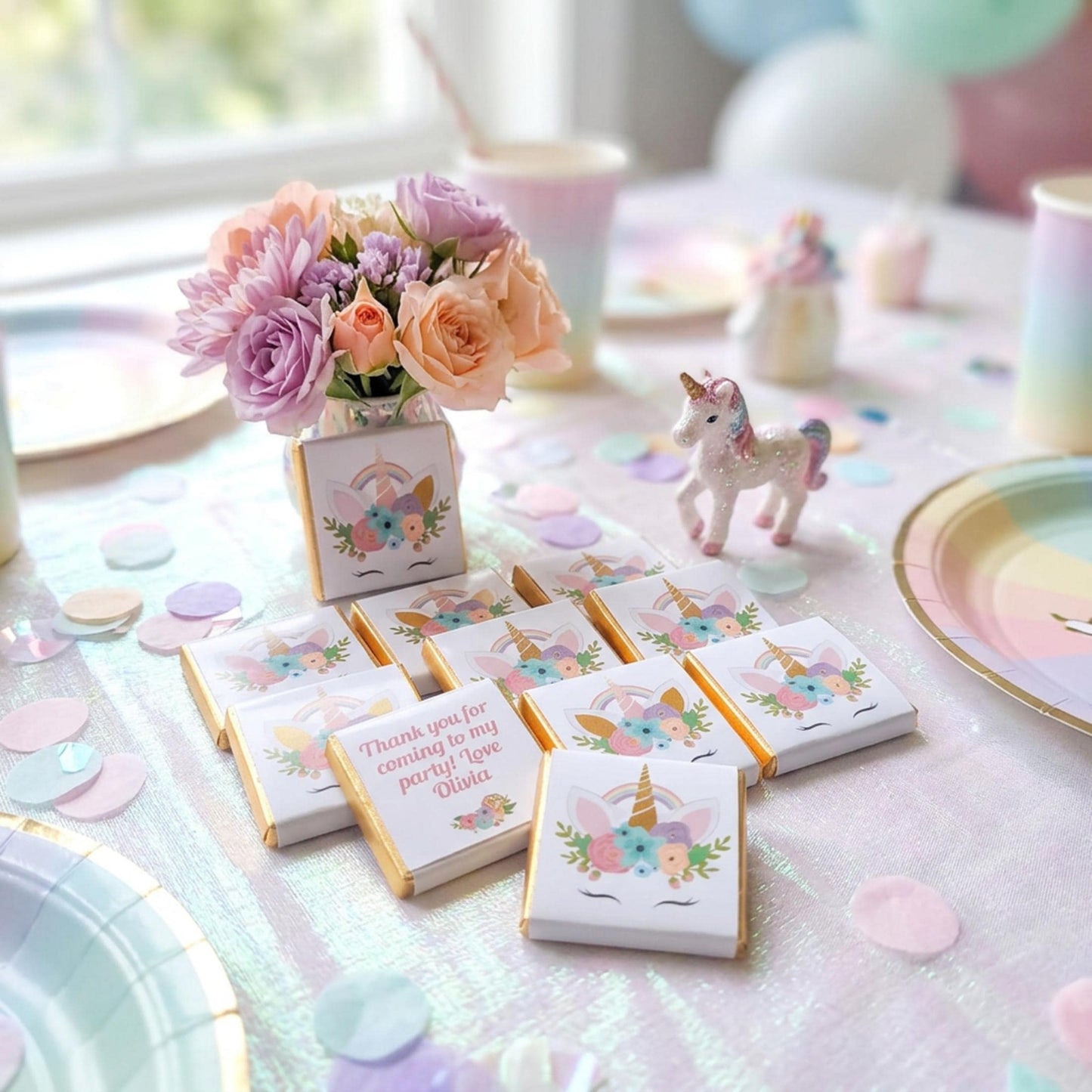 Personalised Unicorn Party Favours - Magical Birthday Treats - Custom Unicorn Guest Gifts
