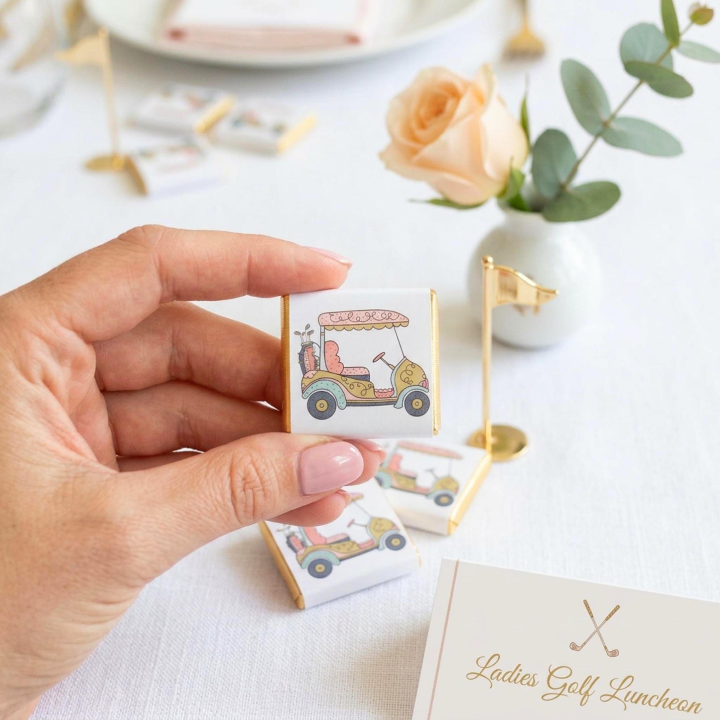 Personalised Golf Chocolates – Birthday Party Favours, Guest Gifts, Event Bag Fillers