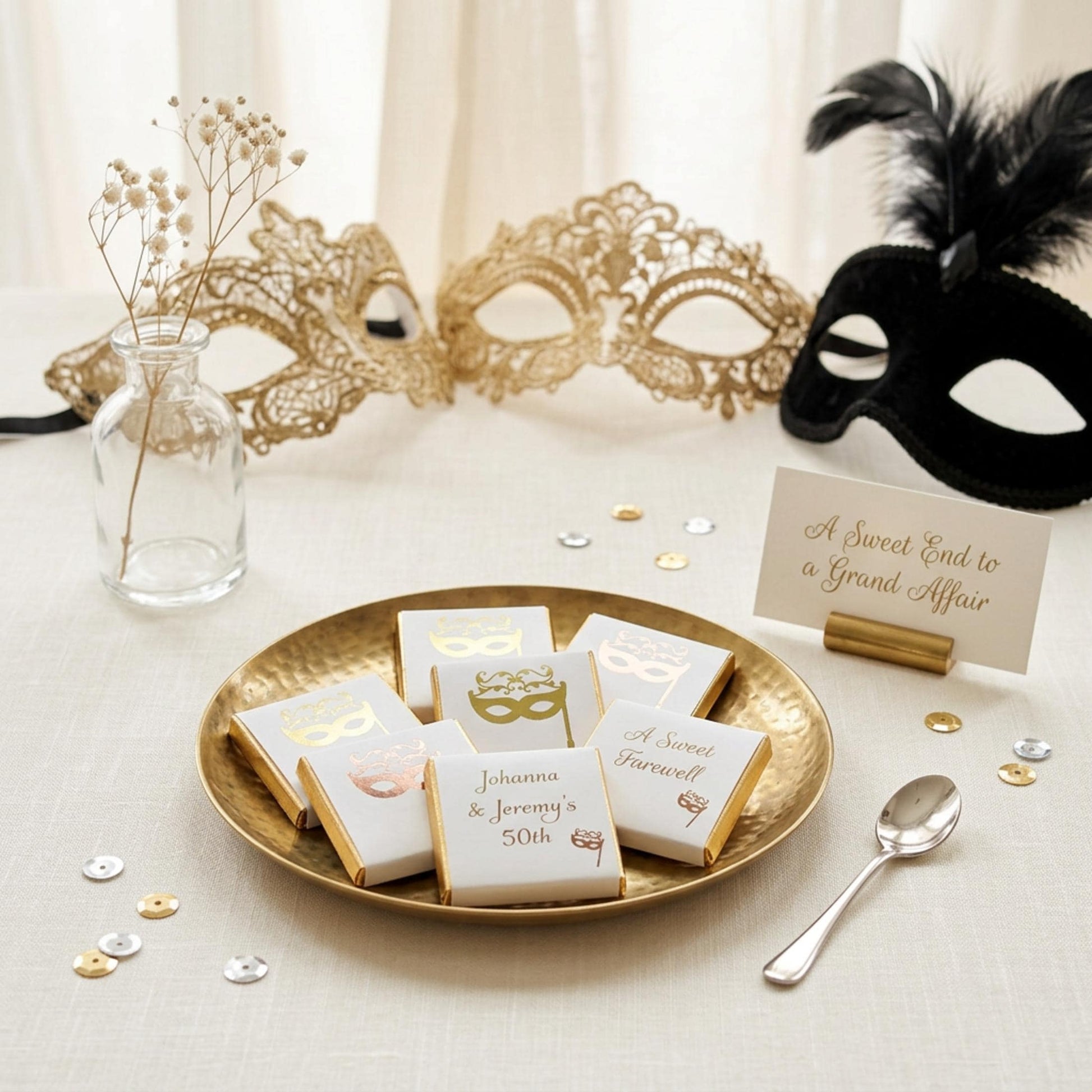 Personalised Carnival Masquerade Party Favours, ball party treats