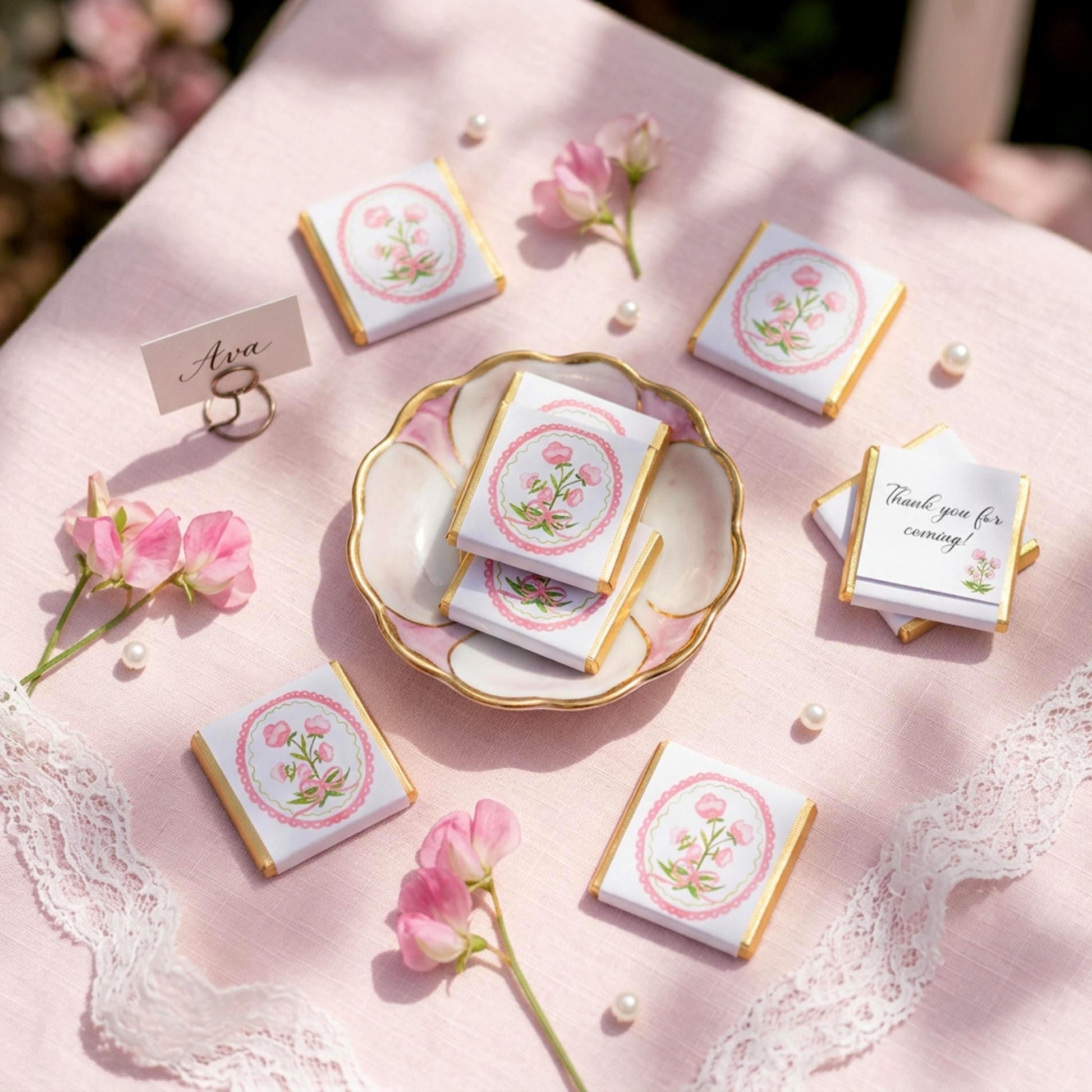 Personalised Coquette Party Favours – Floral Birthday thank you treats