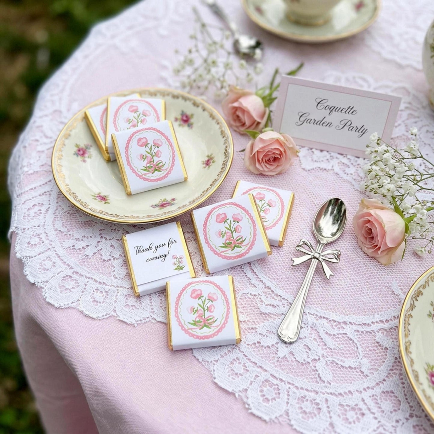 Personalised Coquette Party Favours – Floral Birthday thank you treats