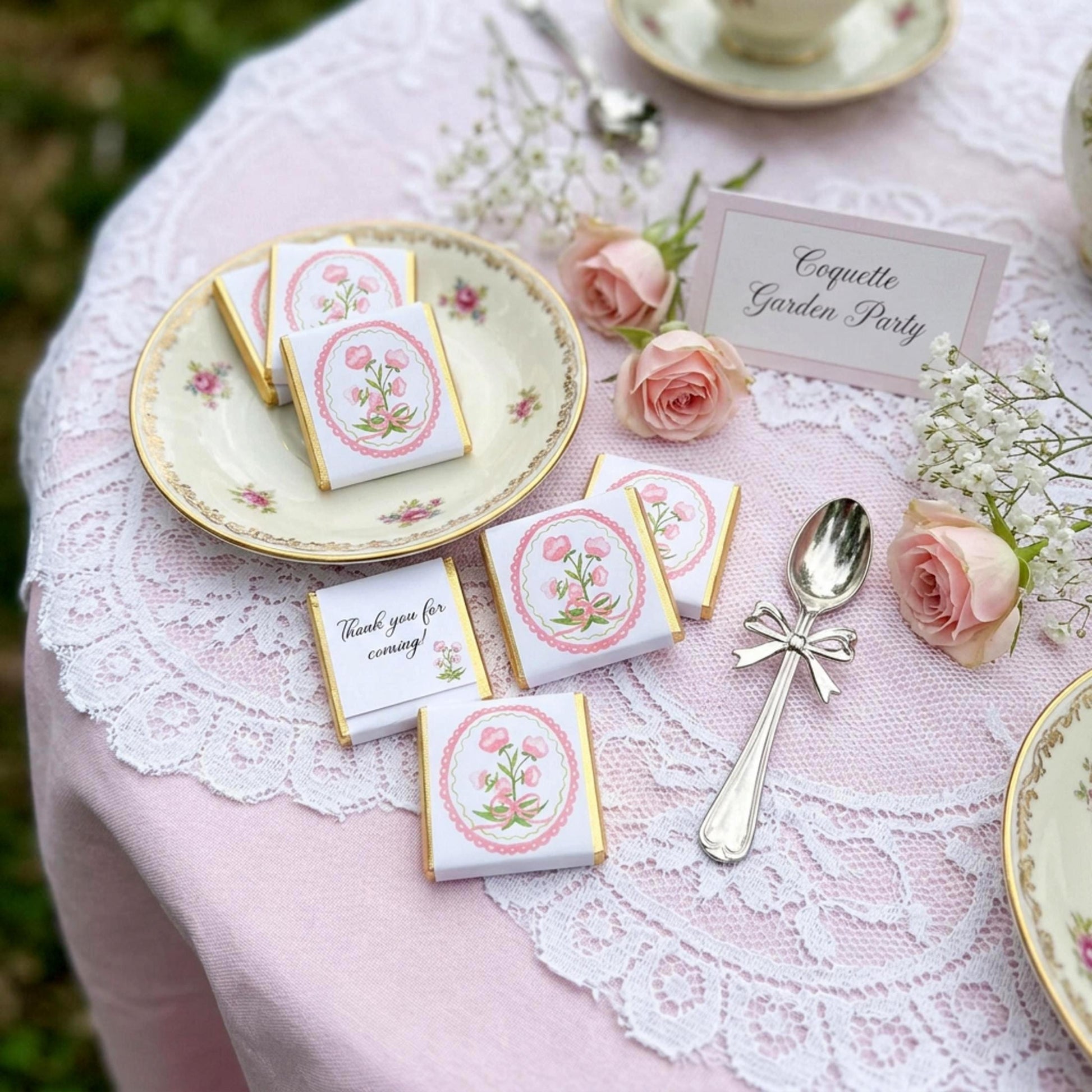 Personalised Coquette Party Favours – Floral Birthday thank you treats