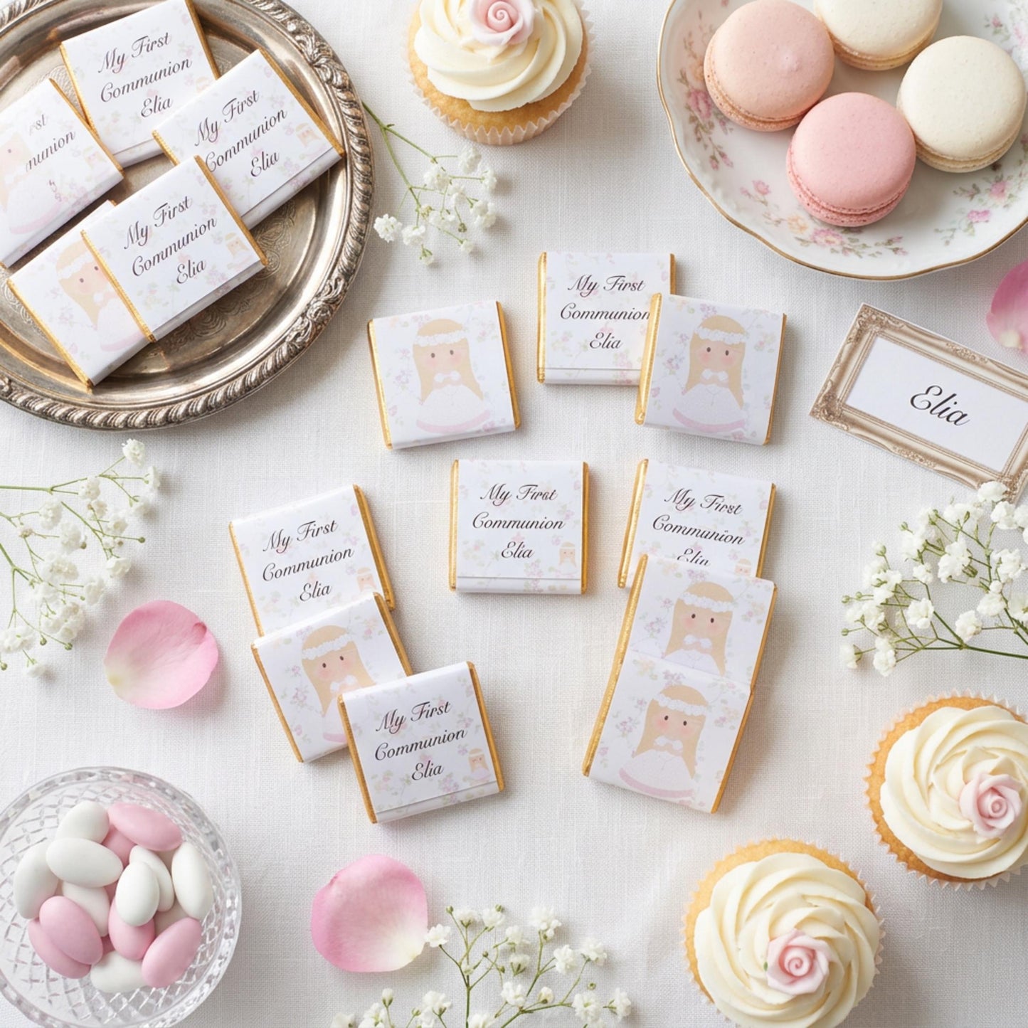 Personalised First Holy Communion Chocolates – Custom Religious Guest Favours