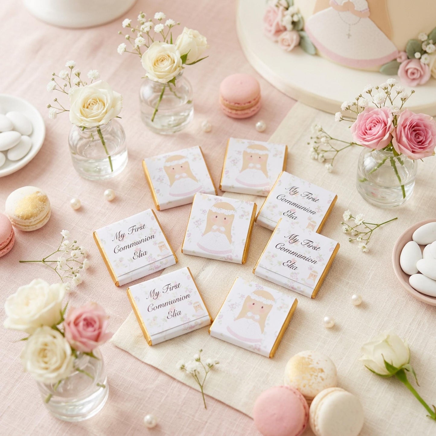 Personalised First Holy Communion Chocolates – Custom Religious Guest Favours