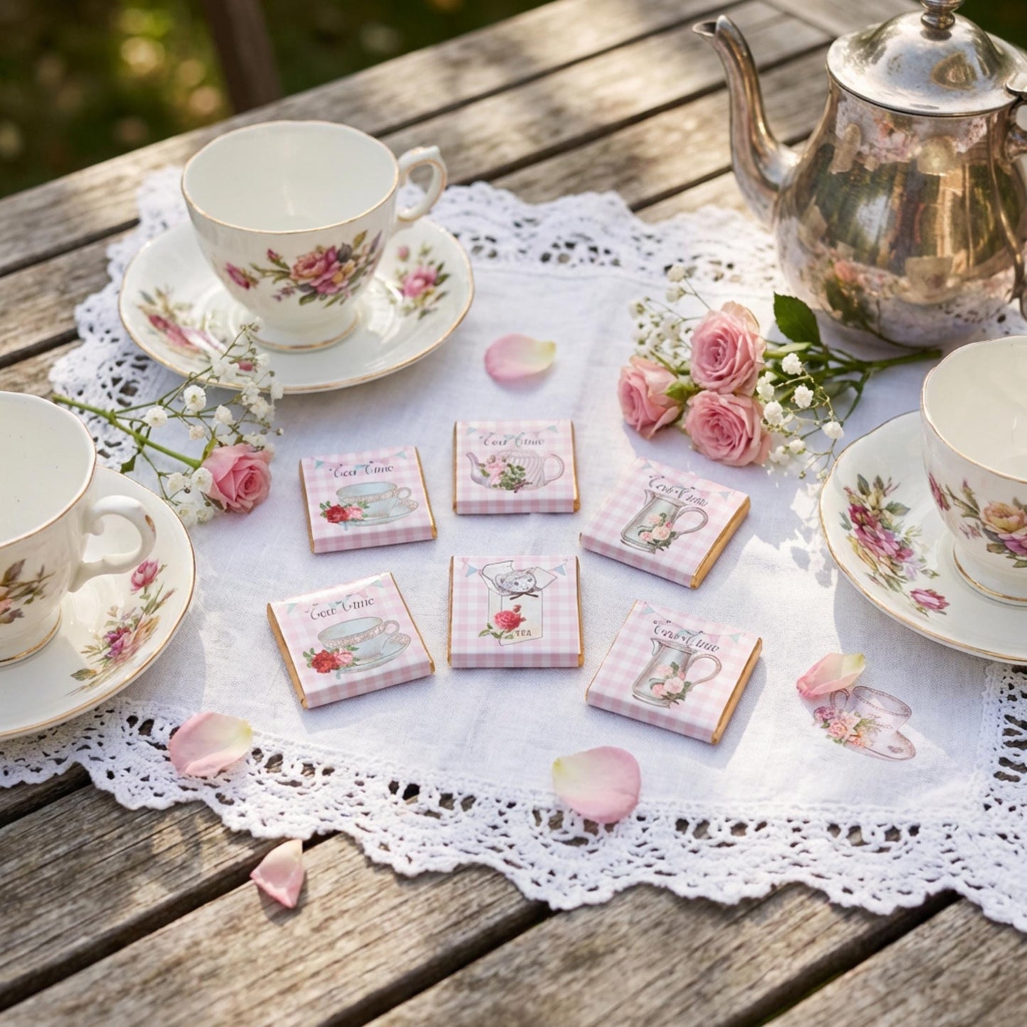Personalised Tea Time Chocolates – Afternoon Tea Party Favours, Birthday Treats