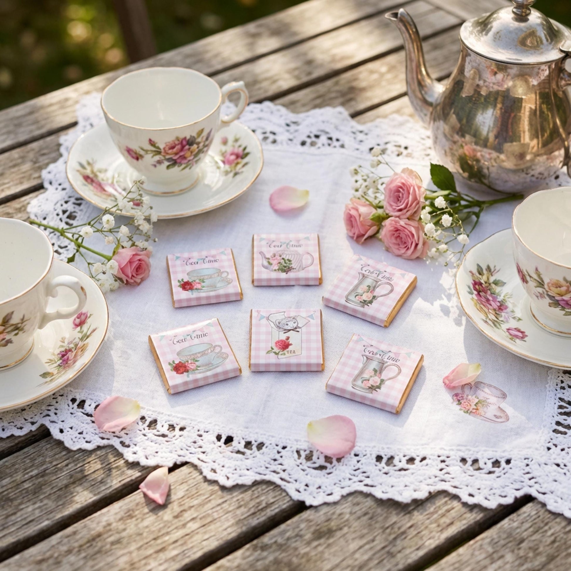 Personalised Tea Time Chocolates – Afternoon Tea Party Favours, Birthday Treats