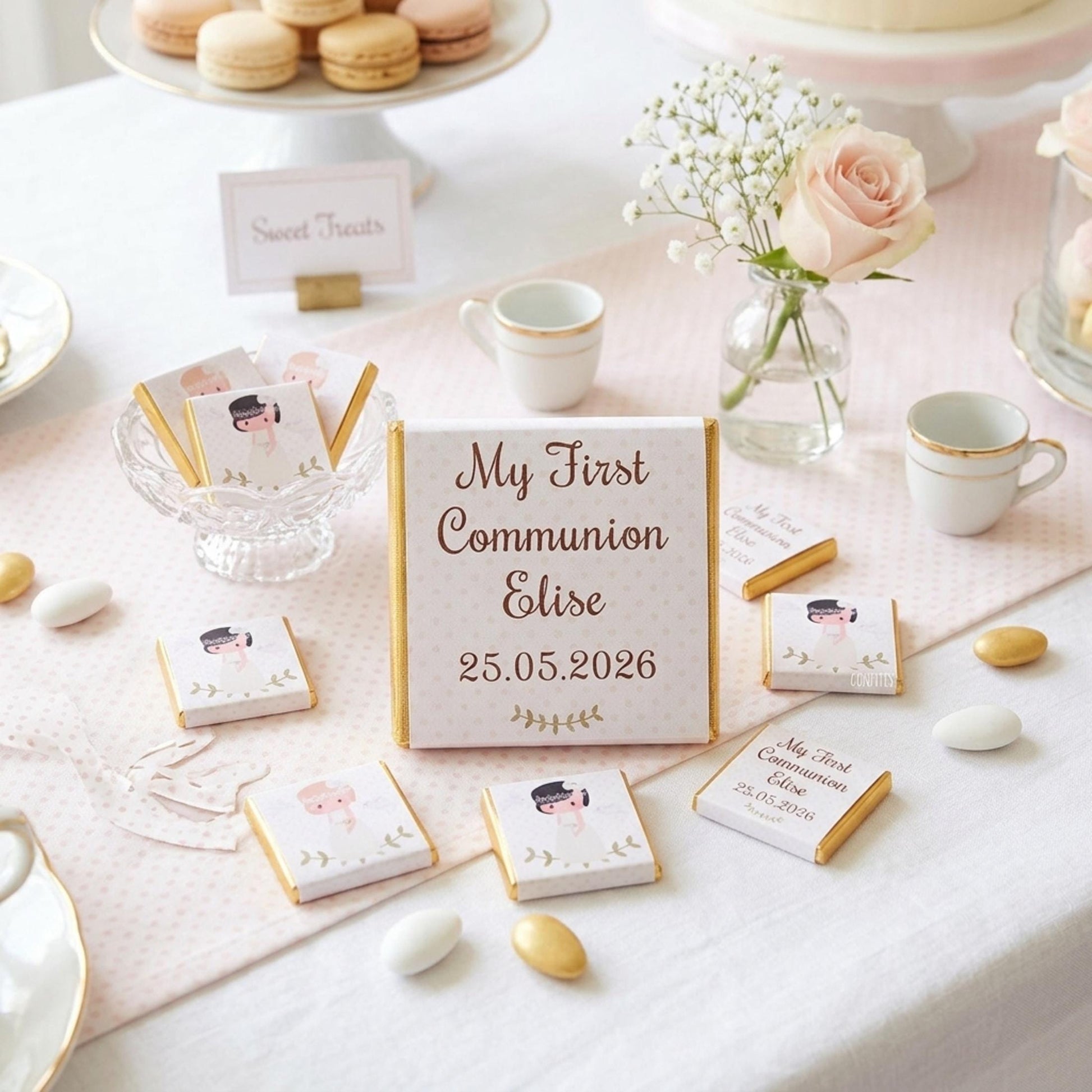 Personalised First Holy Communion Chocolates, Custom Religious Party Favours