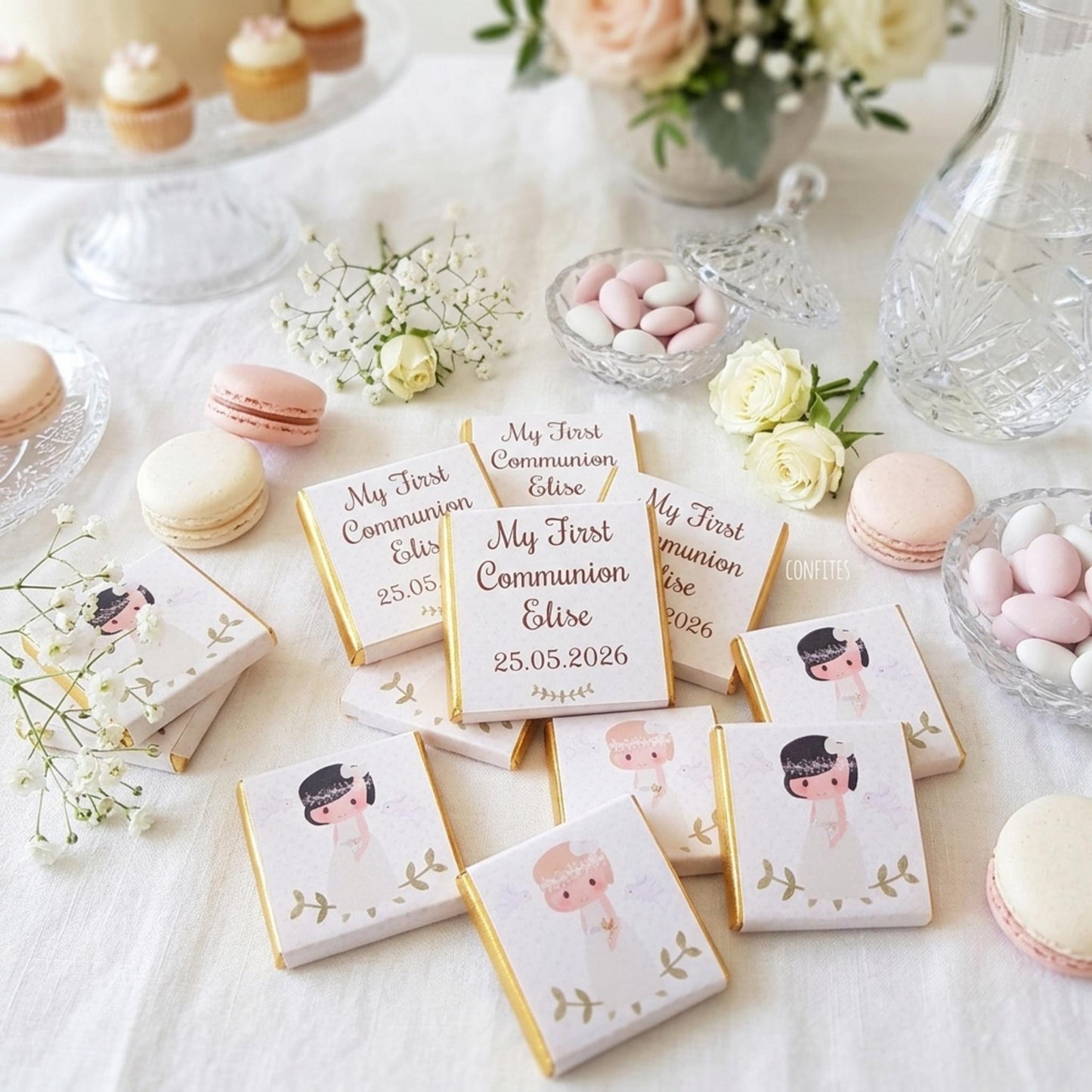 Personalised First Holy Communion Chocolates, Custom Religious Party Favours
