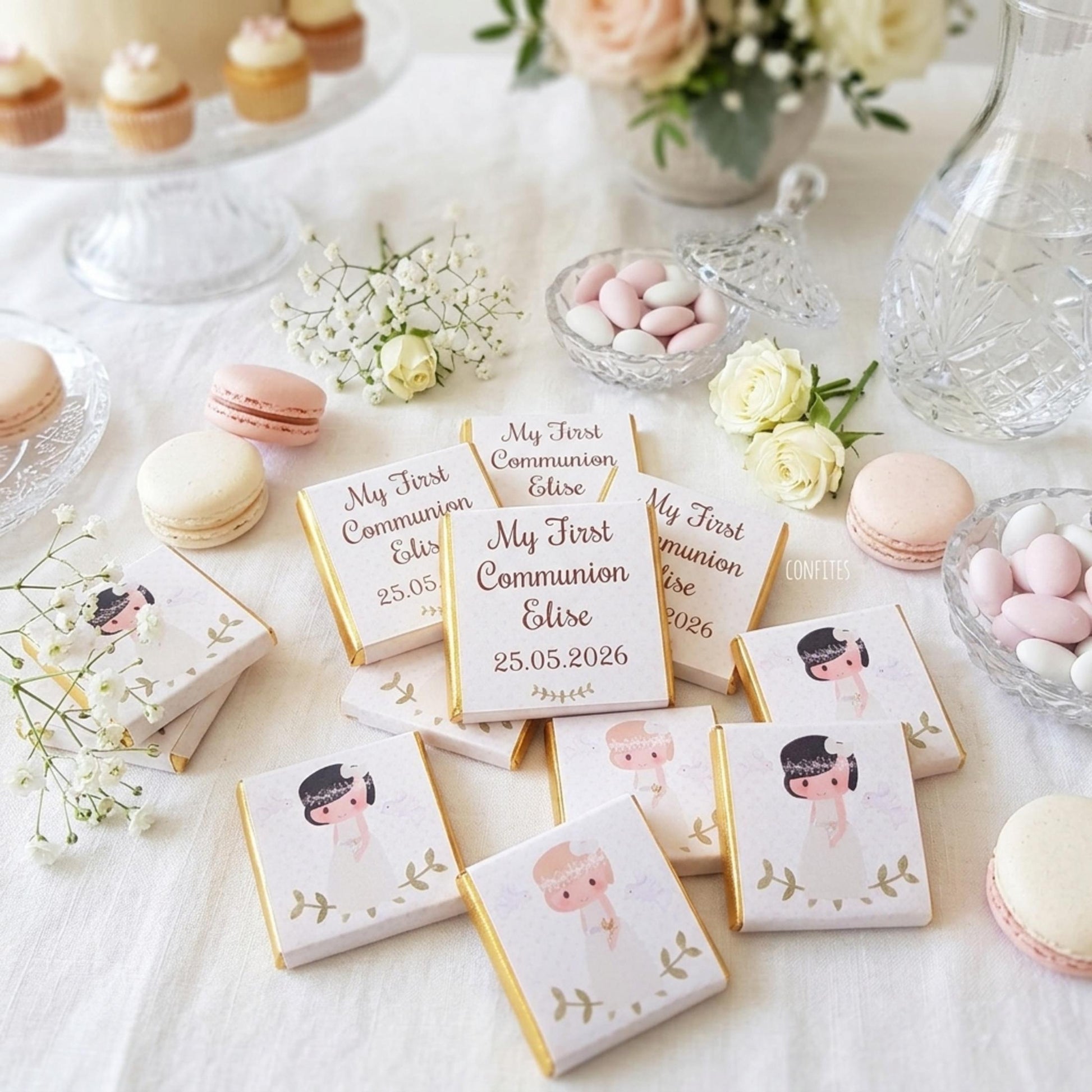 Personalised First Holy Communion Chocolates, Custom Religious Party Favours