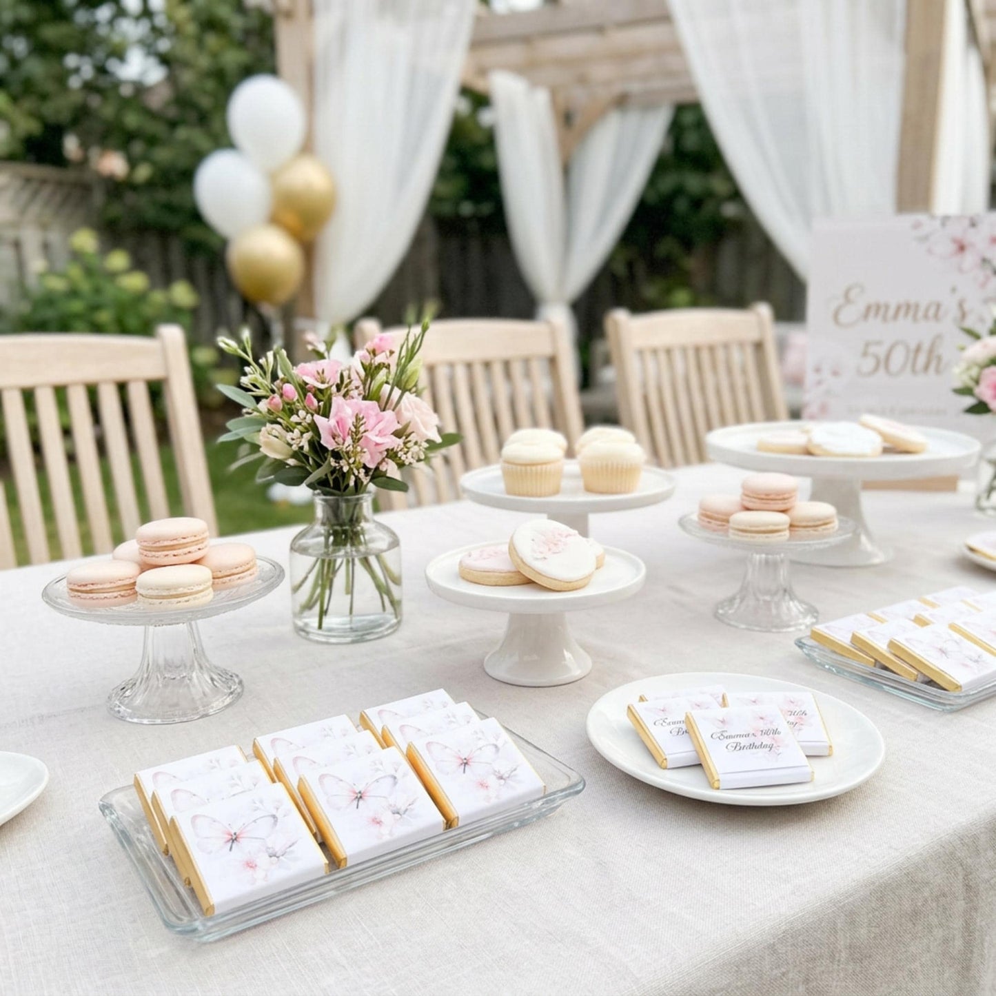 Personalised Butterfly Party Favours for 50th, 60th, 70th Birthdays