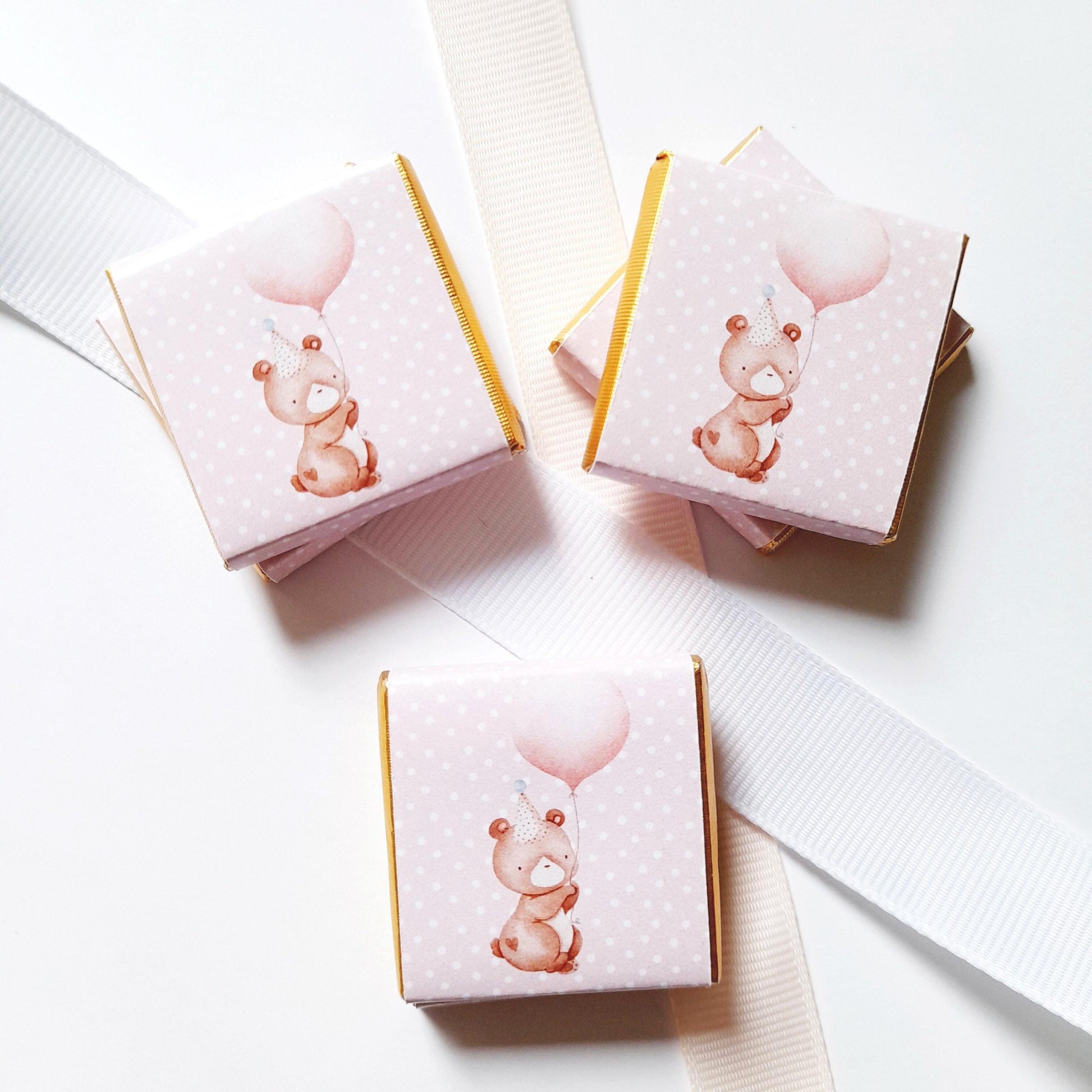 Personalised 1st Birthday Party Favours – Baby Bear Girl Treats