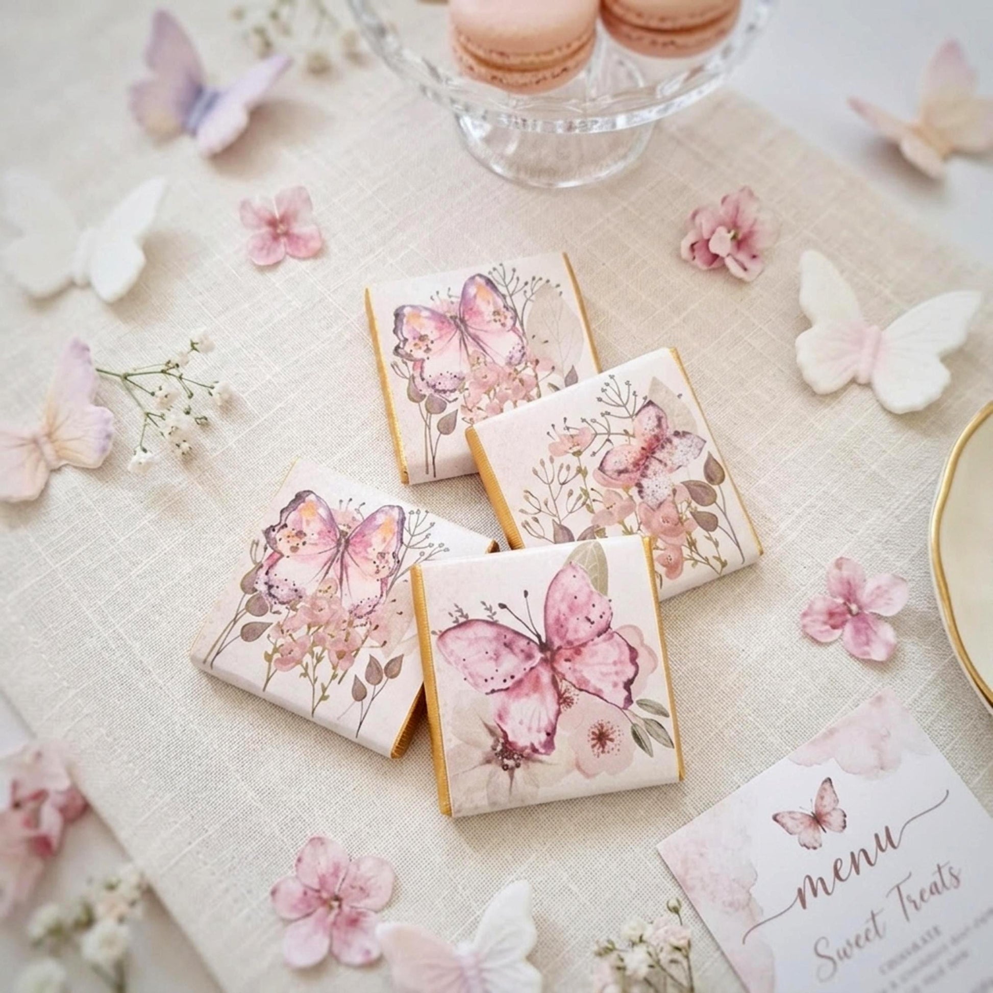 Personalised Butterfly Birthday Favours - Pink Garden Theme Party Bag Fillers - Butterfly Baby Shower Treats