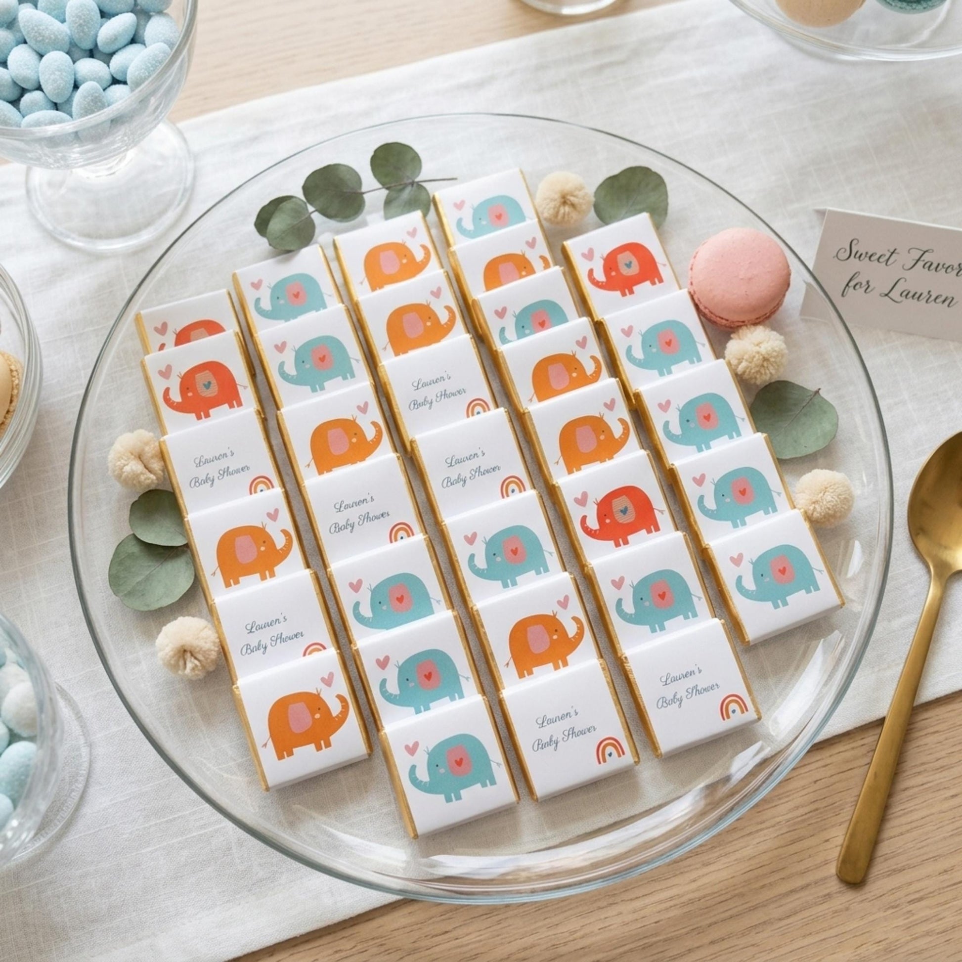 Personalised Baby Shower Favours - Elephant 1st Birthday Chocolate Treats