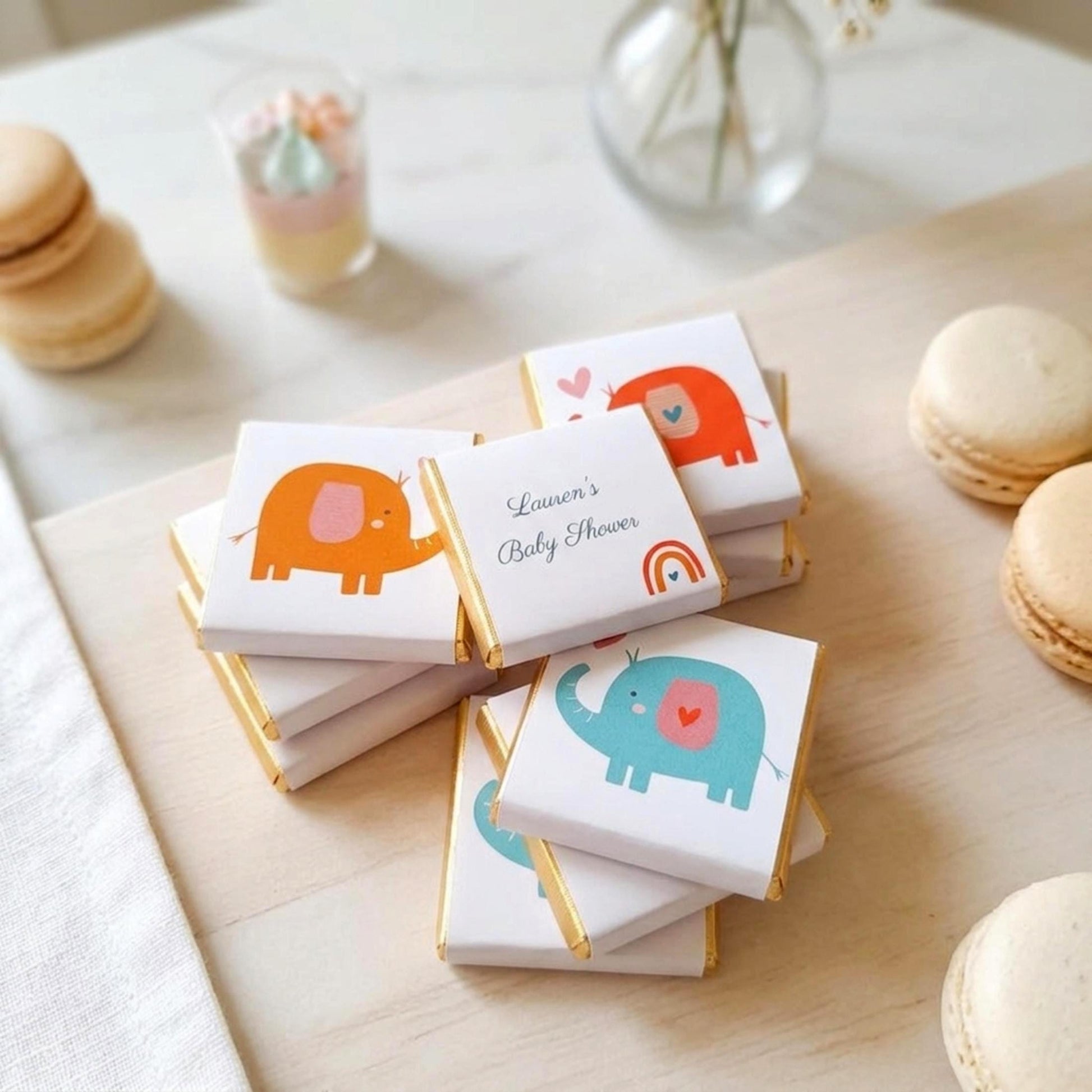 Personalised Baby Shower Favours - Elephant 1st Birthday Chocolate Treats