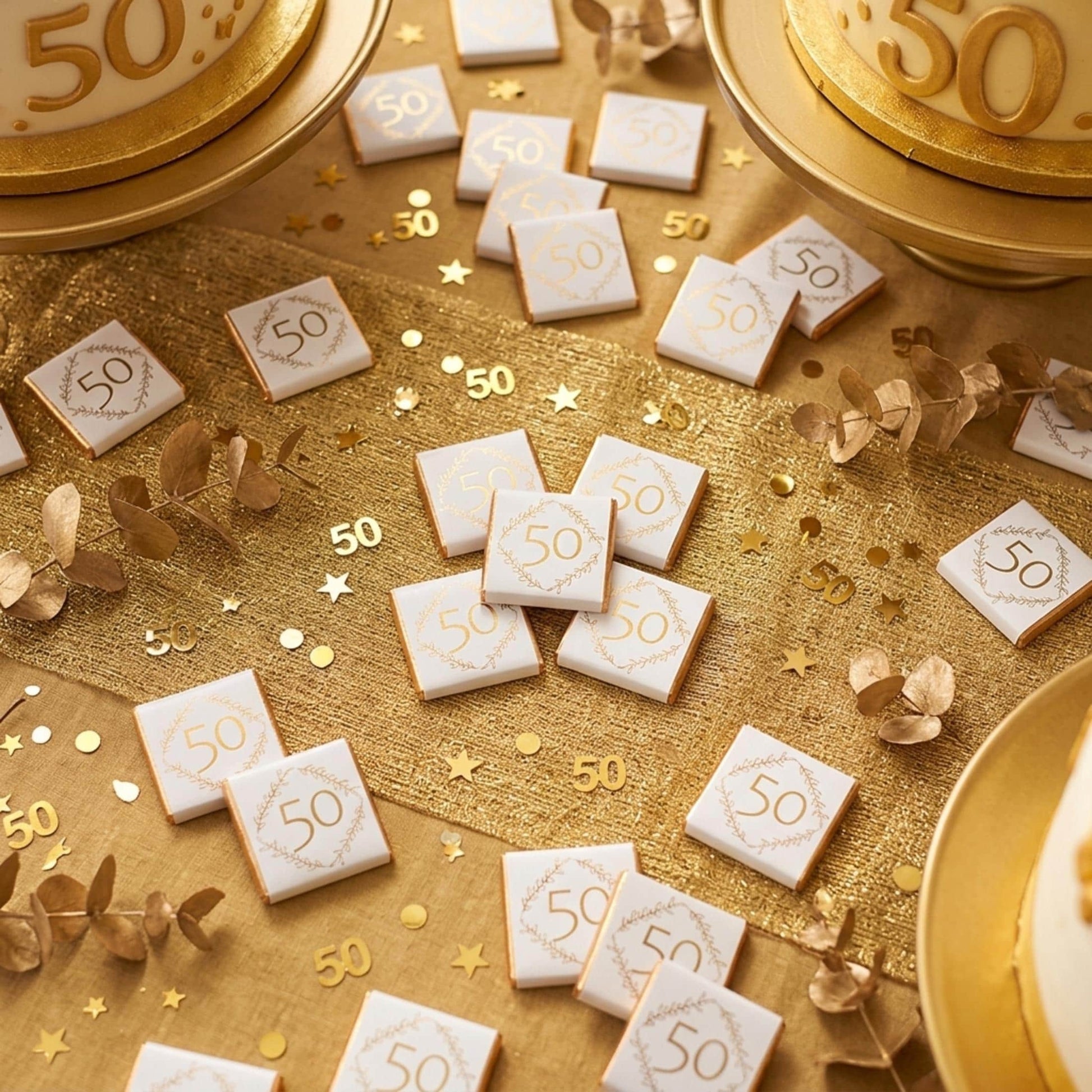 Personalised Milestone Birthday Chocolate Favours - 18th 21st 30th 40th 50th 60th Birthday Table Decor - Gold Foil Anniversary Treats