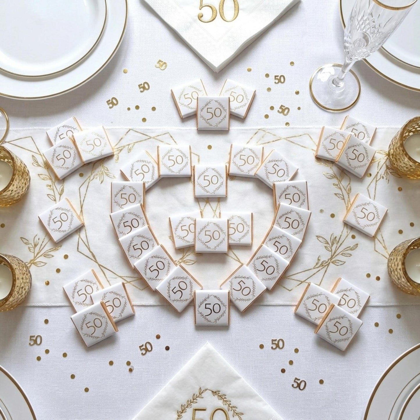 Personalised Milestone Birthday Chocolate Favours - 18th 21st 30th 40th 50th 60th Birthday Table Decor - Gold Foil Anniversary Treats