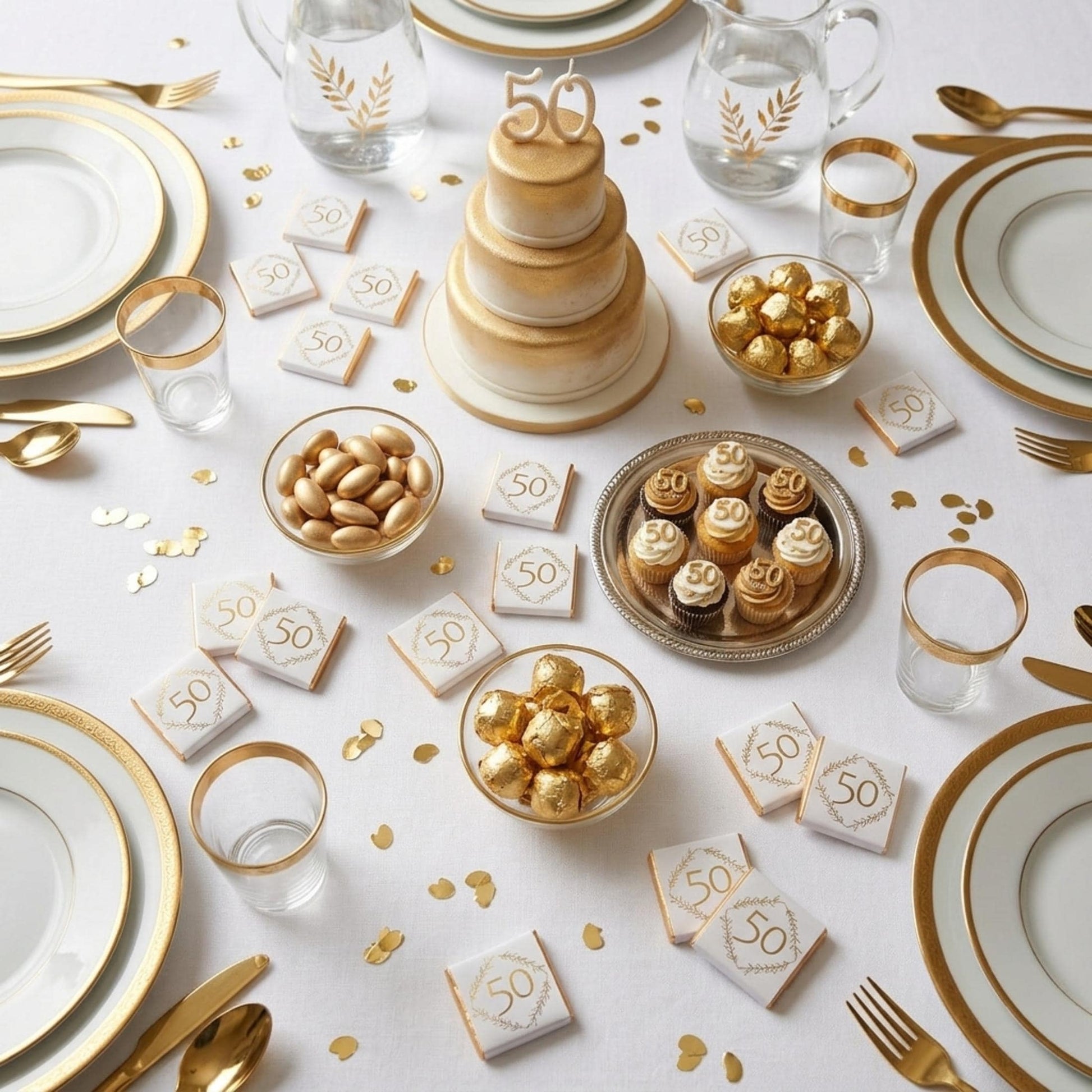 Personalised Milestone Birthday Chocolate Favours - 18th 21st 30th 40th 50th 60th Birthday Table Decor - Gold Foil Anniversary Treats