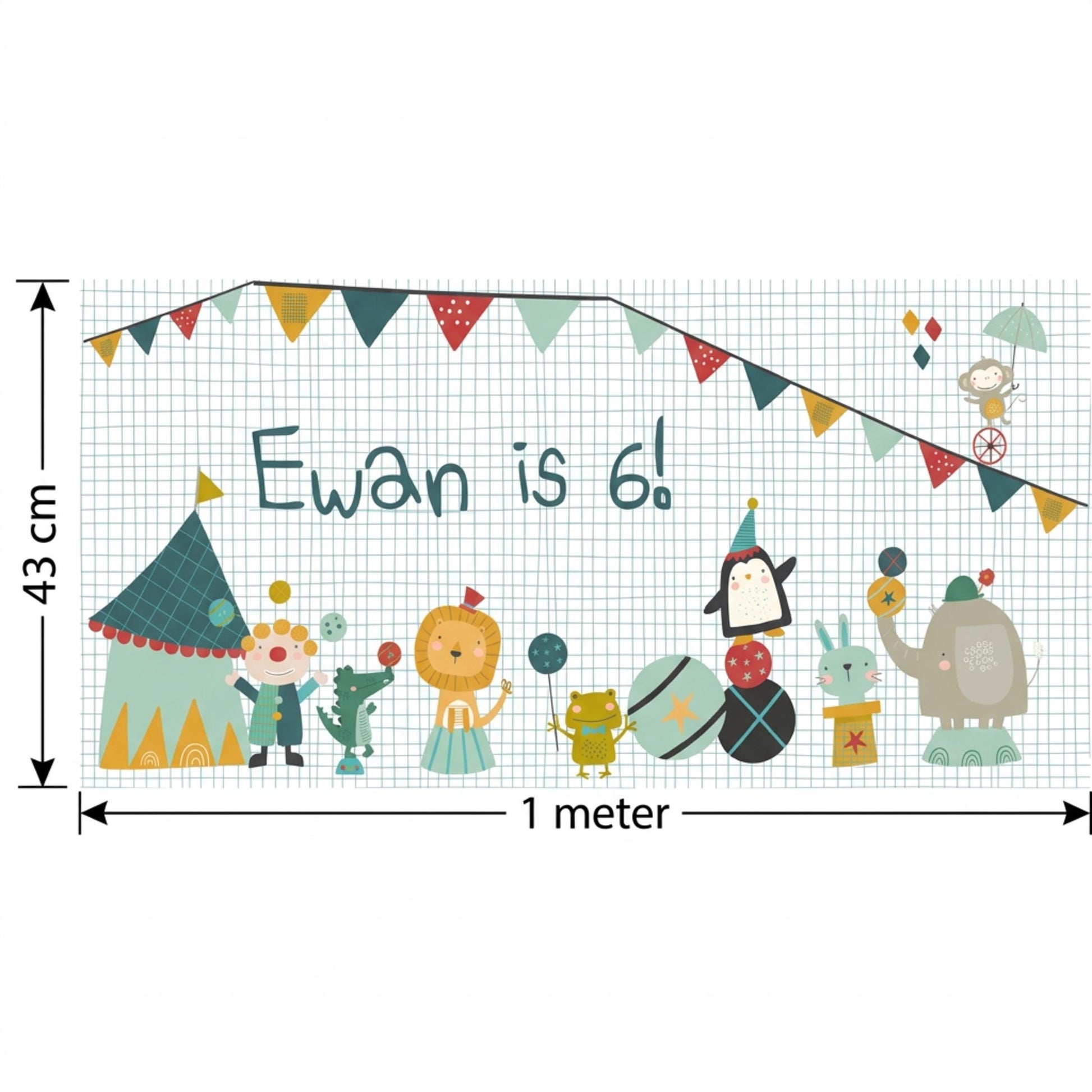 Personalised Circus Birthday Banner, Custom Carnival Party Backdrop, Welcome Party Sign