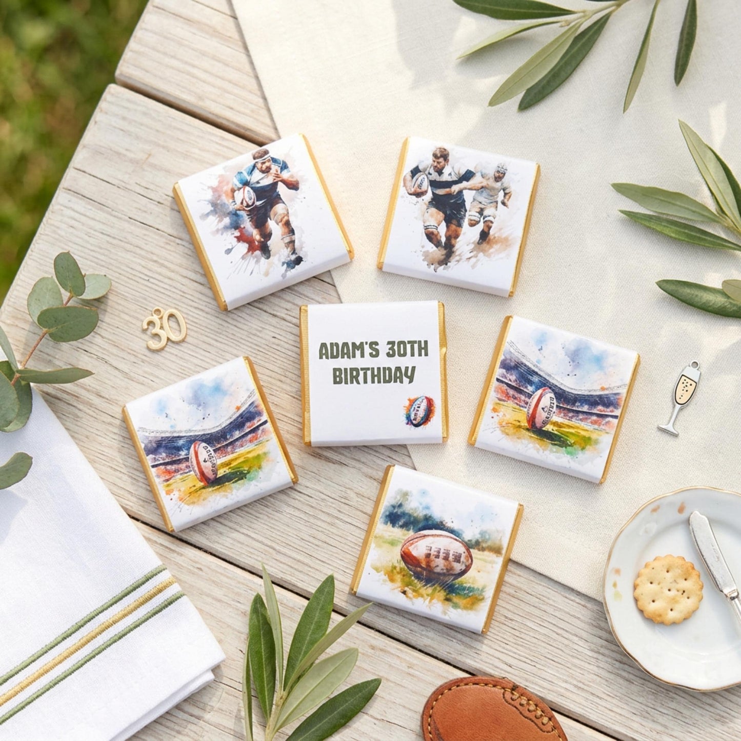 Personalised Rugby Player Chocolates – Custom Birthday Party Favours