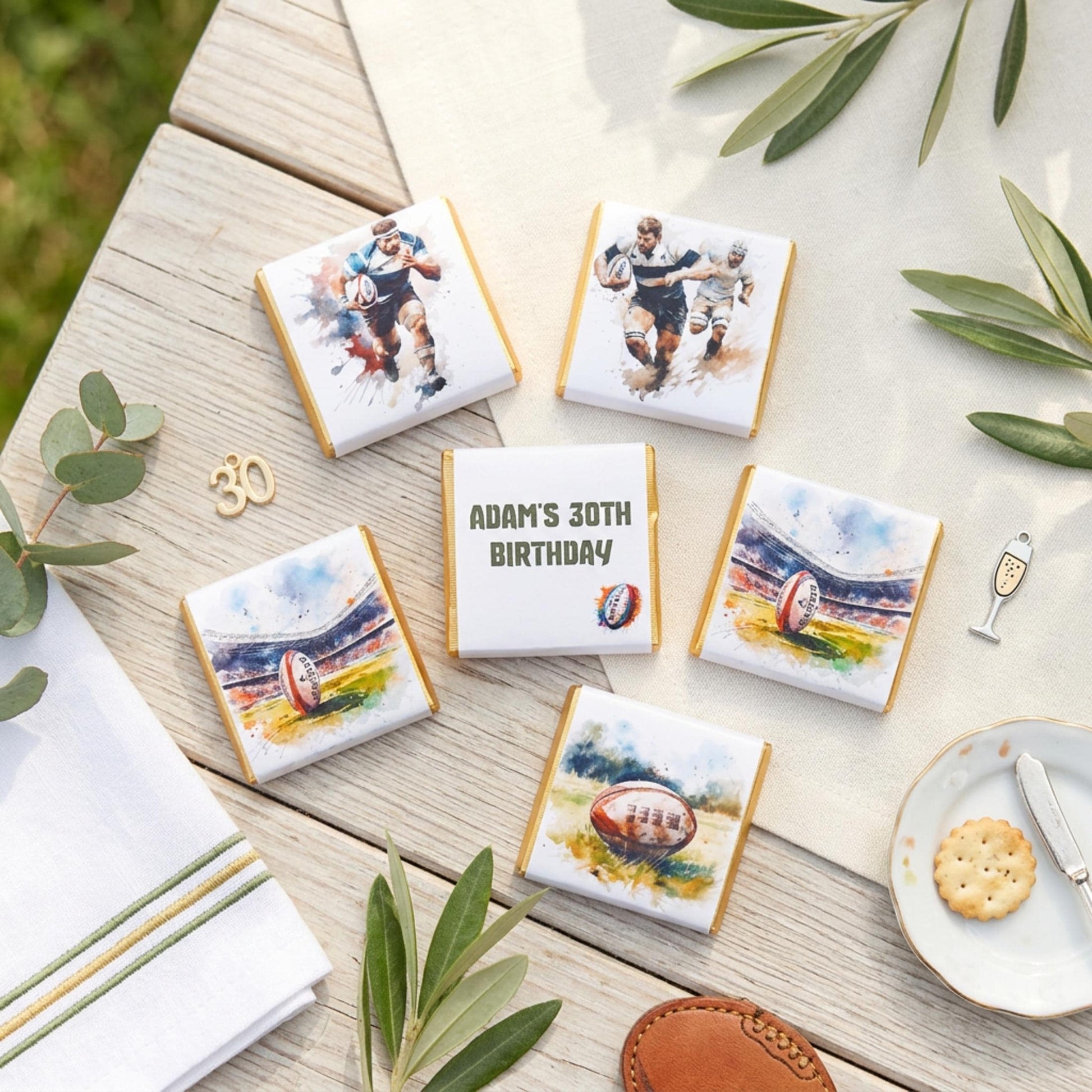 Personalised Rugby Player Chocolates – Custom Birthday Party Favours