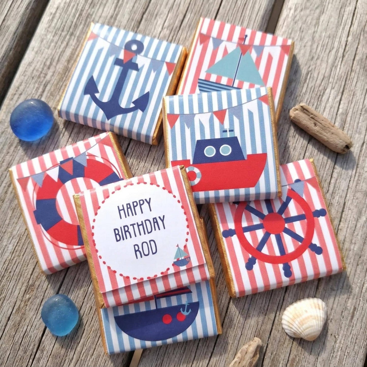 Nautical Chocolate Party Favors, Sailor Theme Custom Guest Gifts, Birthday Wedding Hen Party