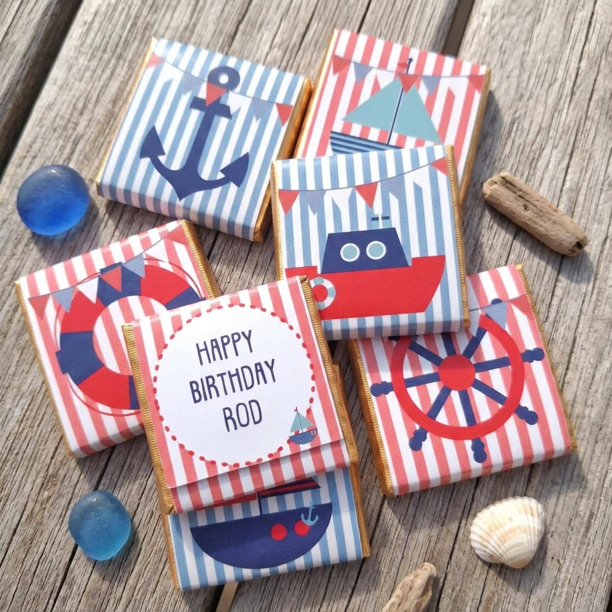 Nautical Chocolate Party Favors, Sailor Theme Custom Guest Gifts, Birthday Wedding Hen Party