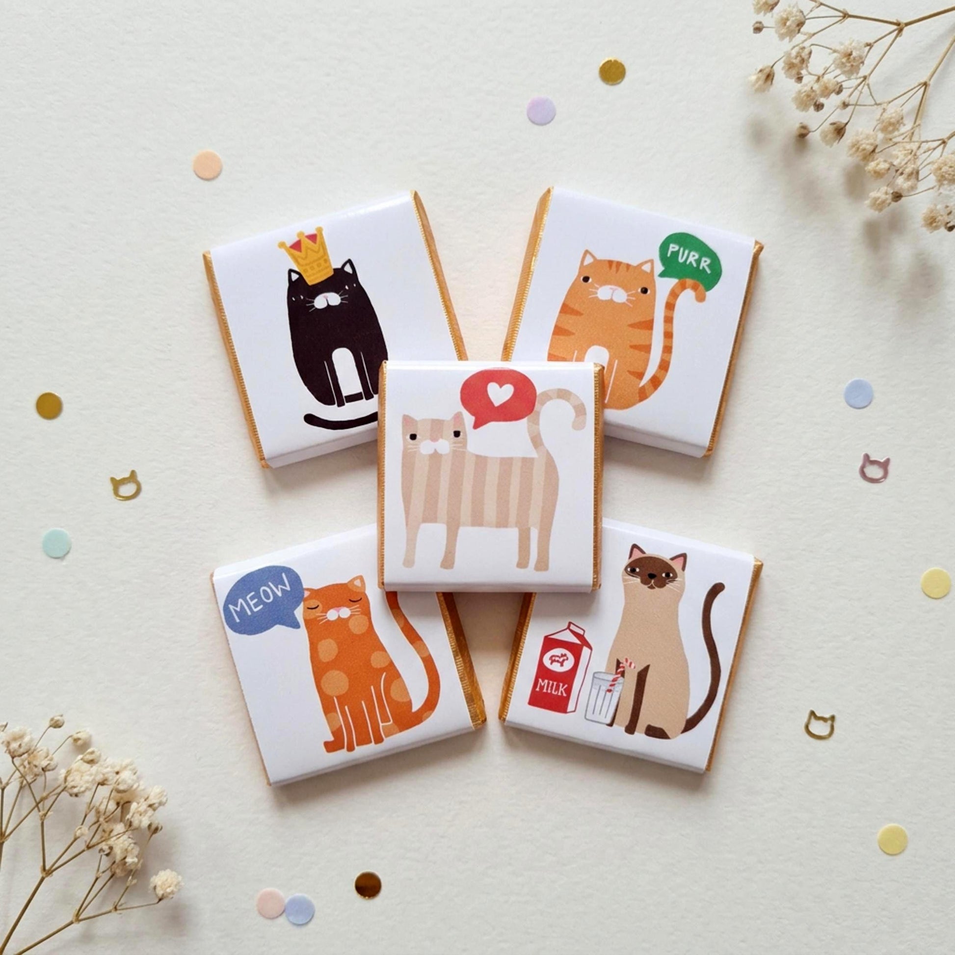 Personalised Cat Chocolate Favours – Kitten Theme Party Treats