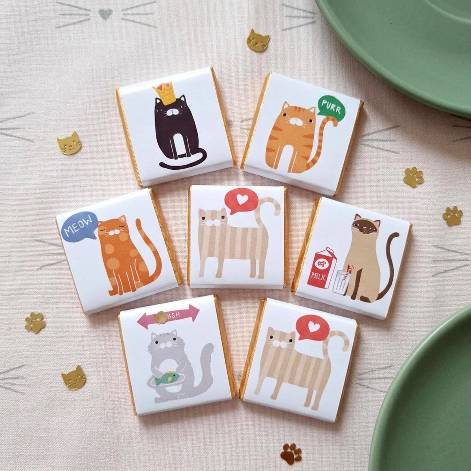 Personalised Cat Chocolate Favours – Kitten Theme Party Treats