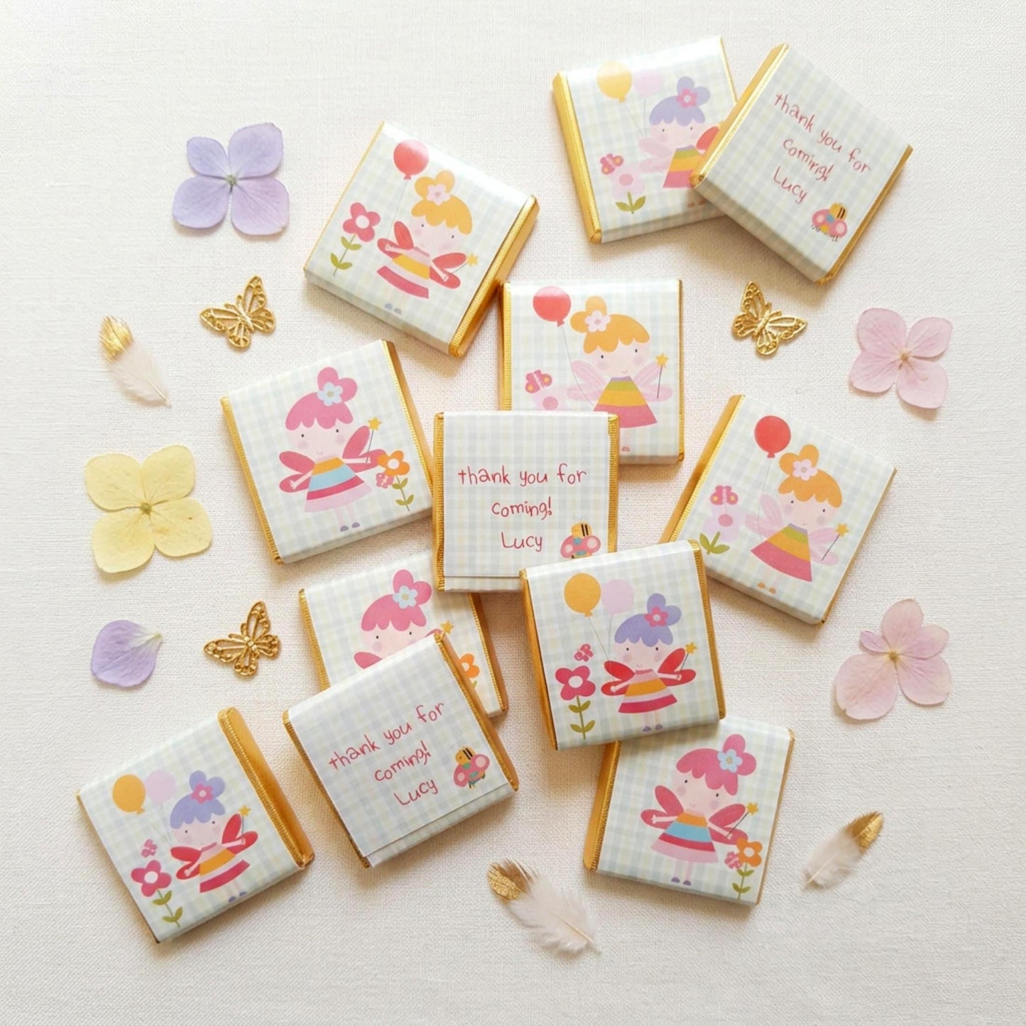 Personalised Flower Fairy Party Favours - Magical Floral Birthday Treats - Enchanted Garden Party Bag Filler