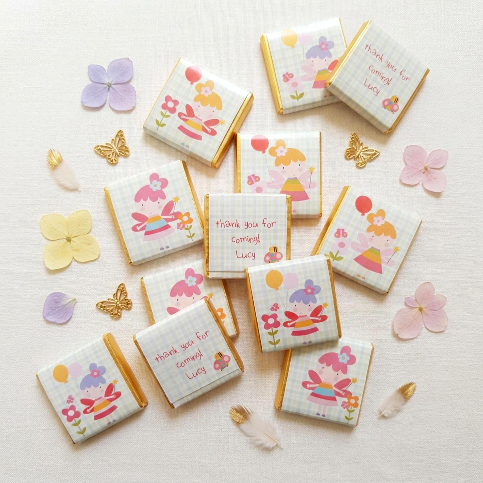 Personalised Flower Fairy Party Favours - Magical Floral Birthday Treats - Enchanted Garden Party Bag Filler