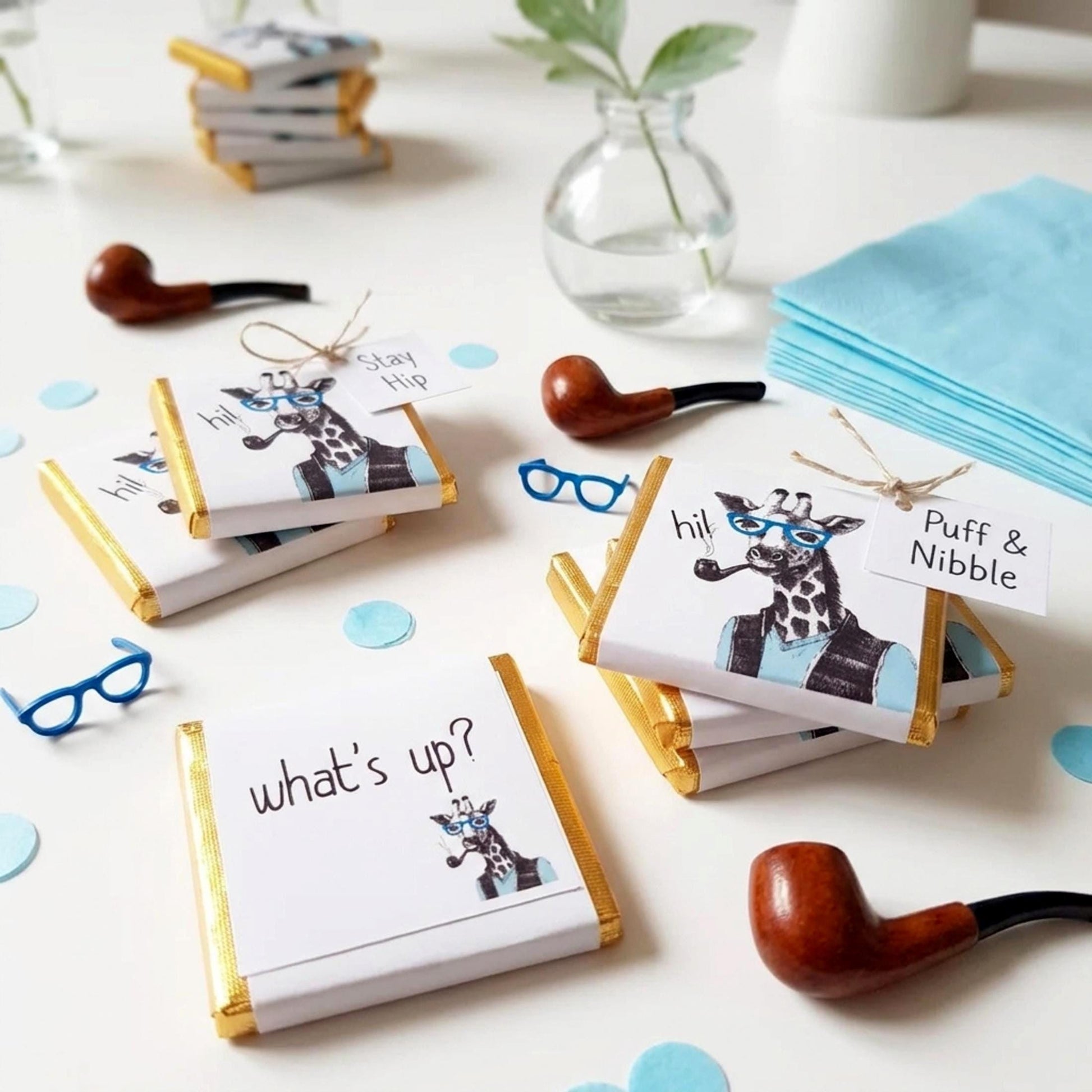 Personalised Giraffe Party Favours – Hipster Birthday Guest Treats