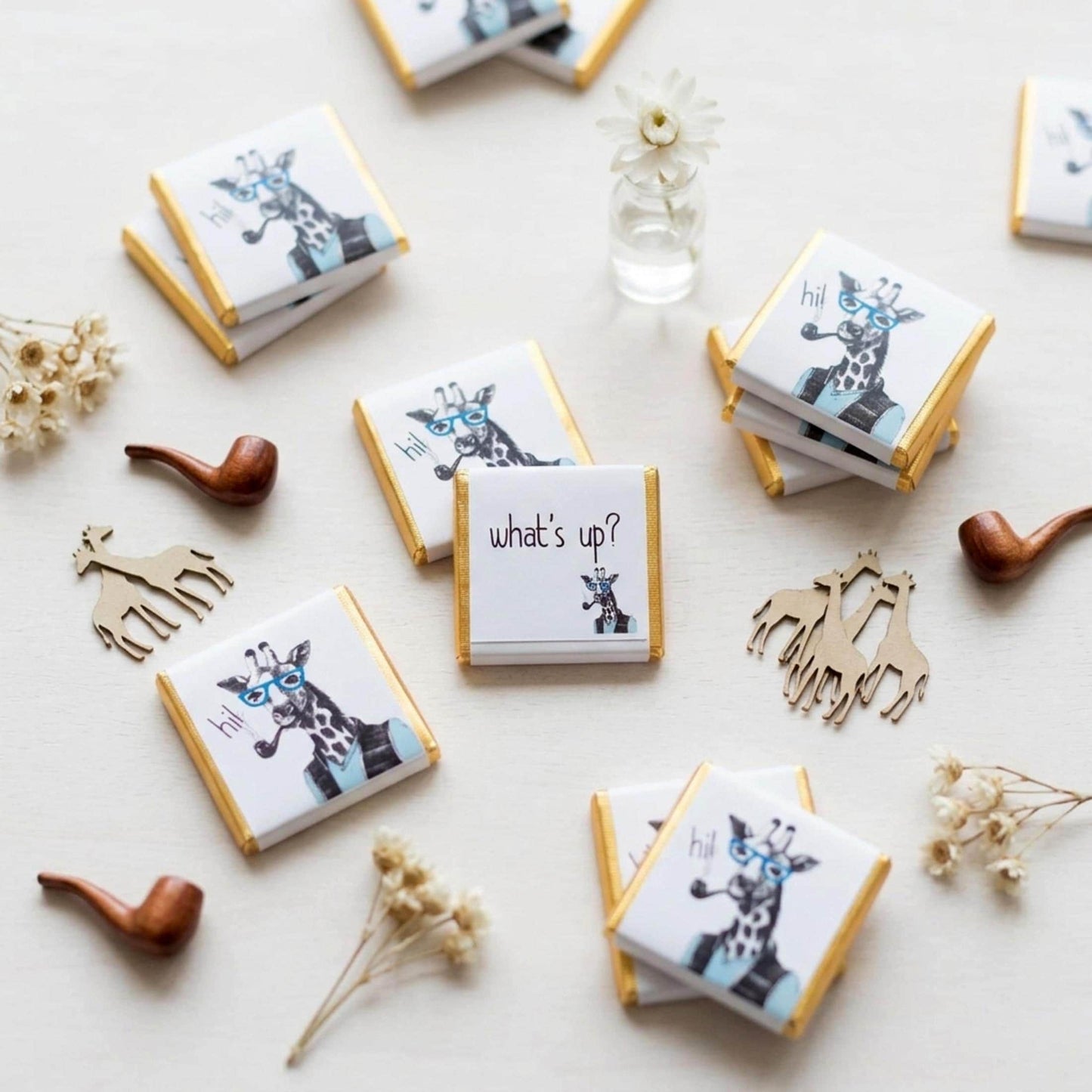 Personalised Giraffe Party Favours – Hipster Birthday Guest Treats