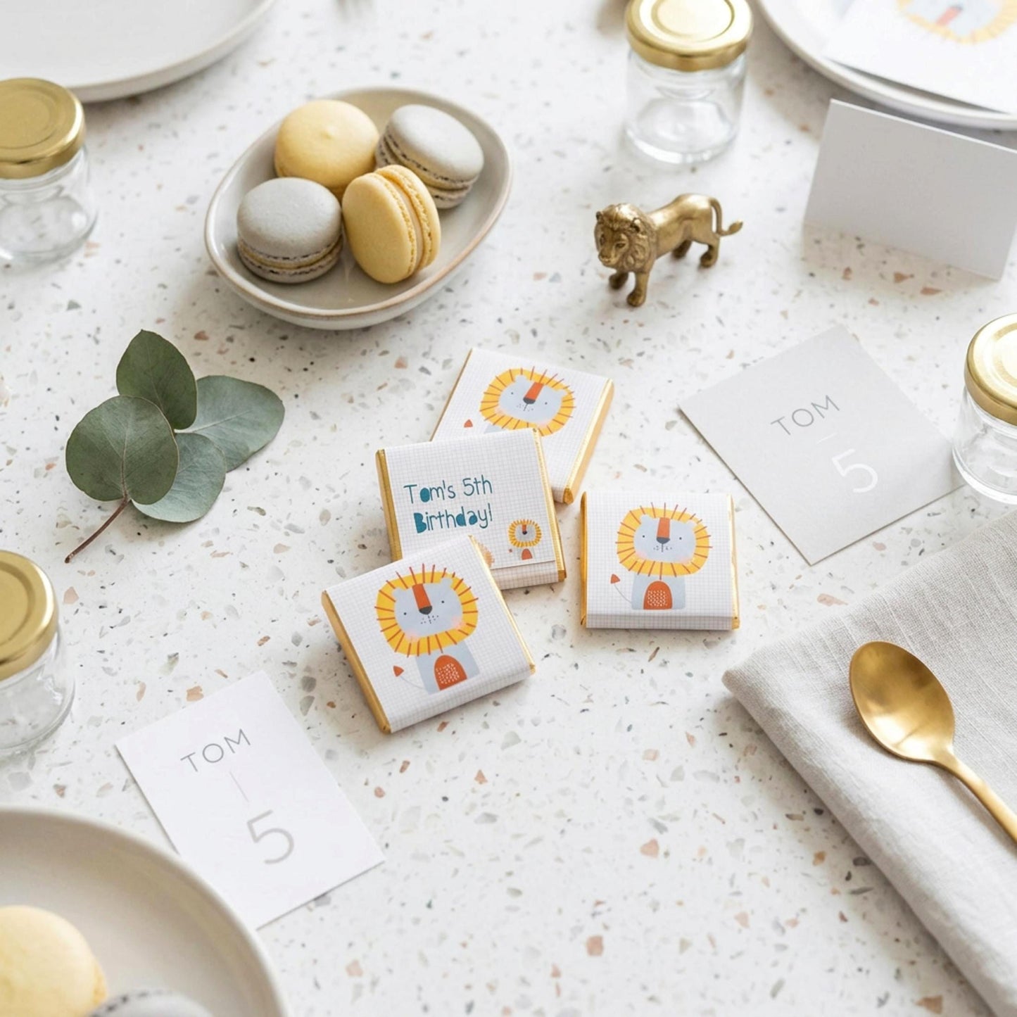 Personalised Lion Birthday Favours – Safari Jungle Party Treats, Wild One Celebration