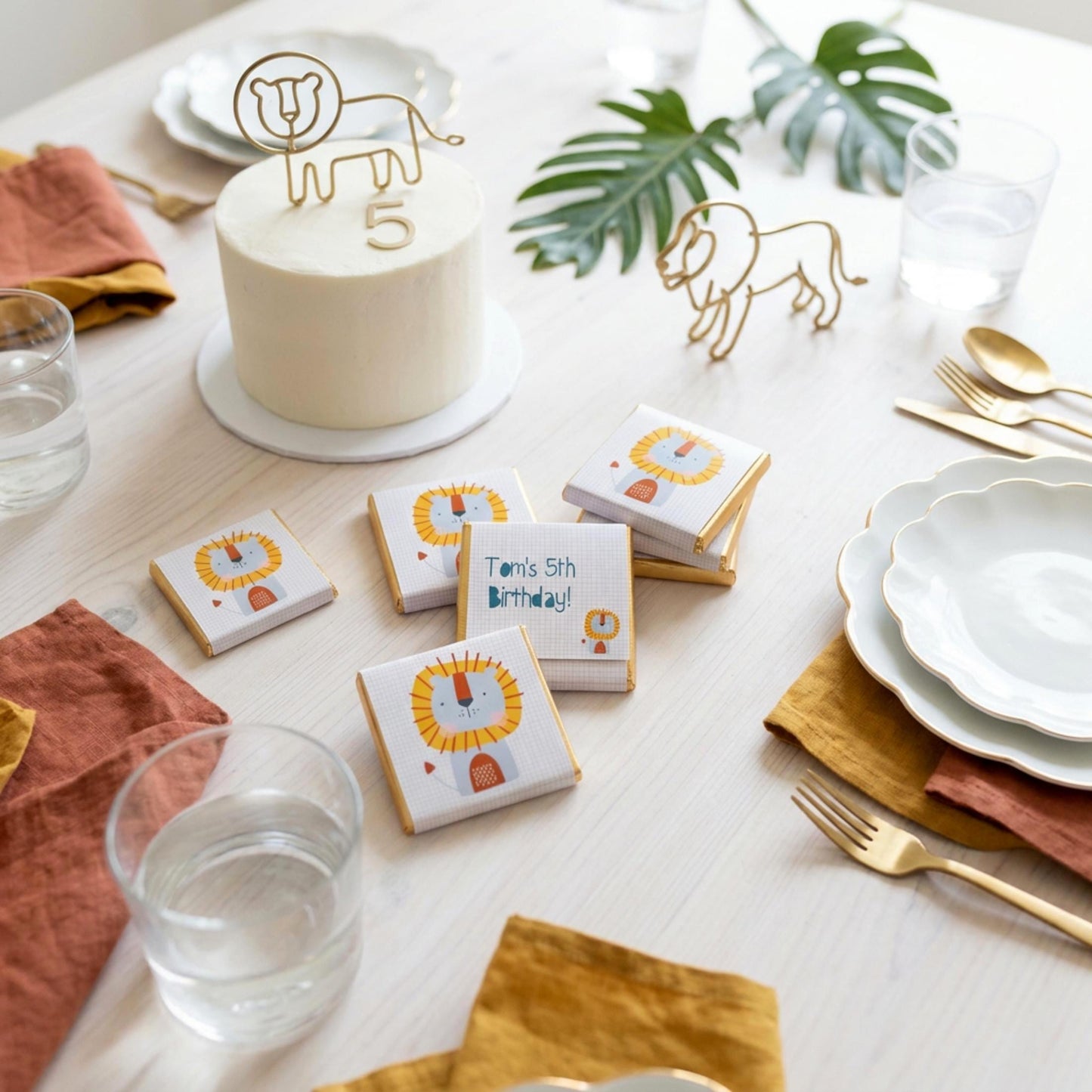 Personalised Lion Birthday Favours – Safari Jungle Party Treats, Wild One Celebration