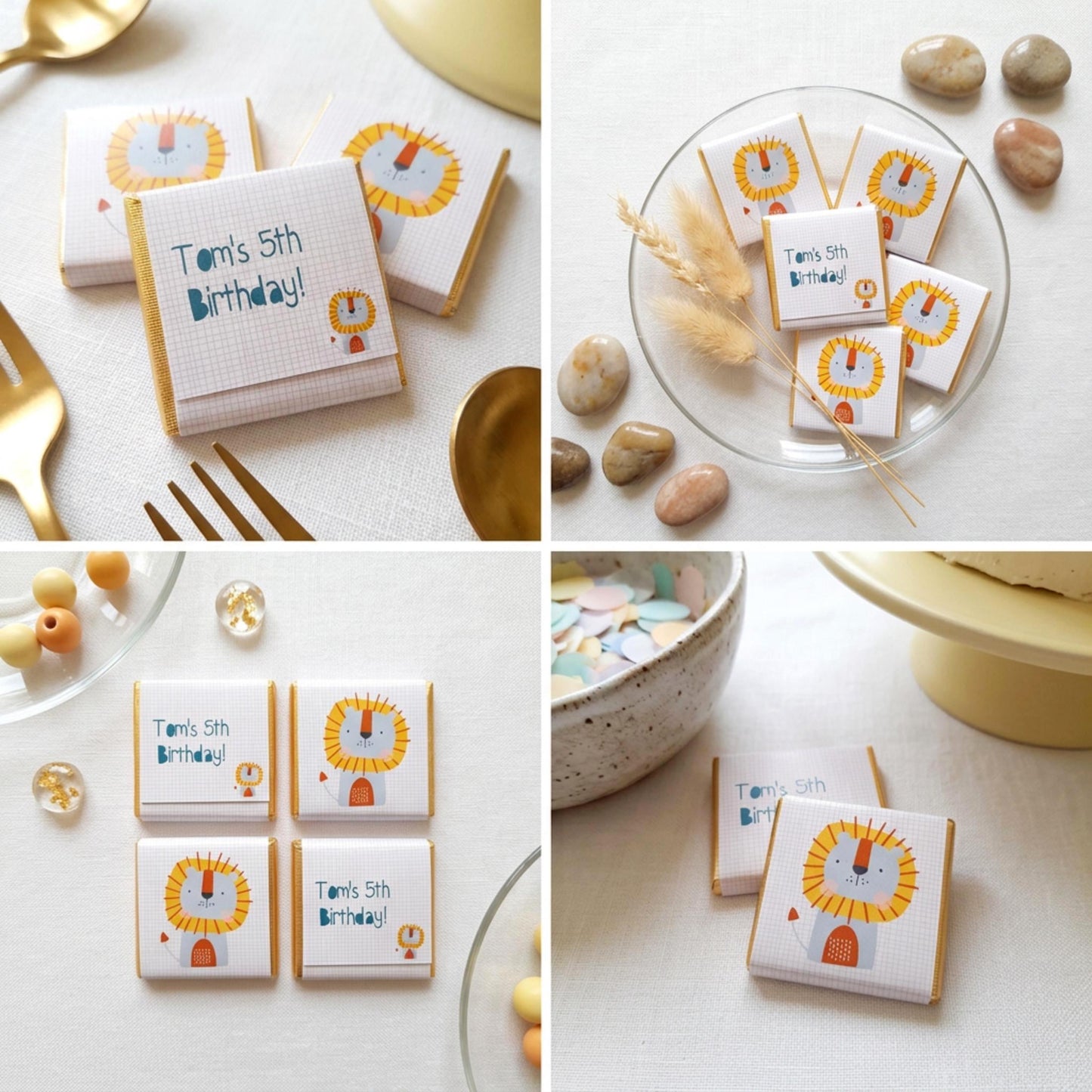 Personalised Lion Birthday Favours – Safari Jungle Party Treats, Wild One Celebration