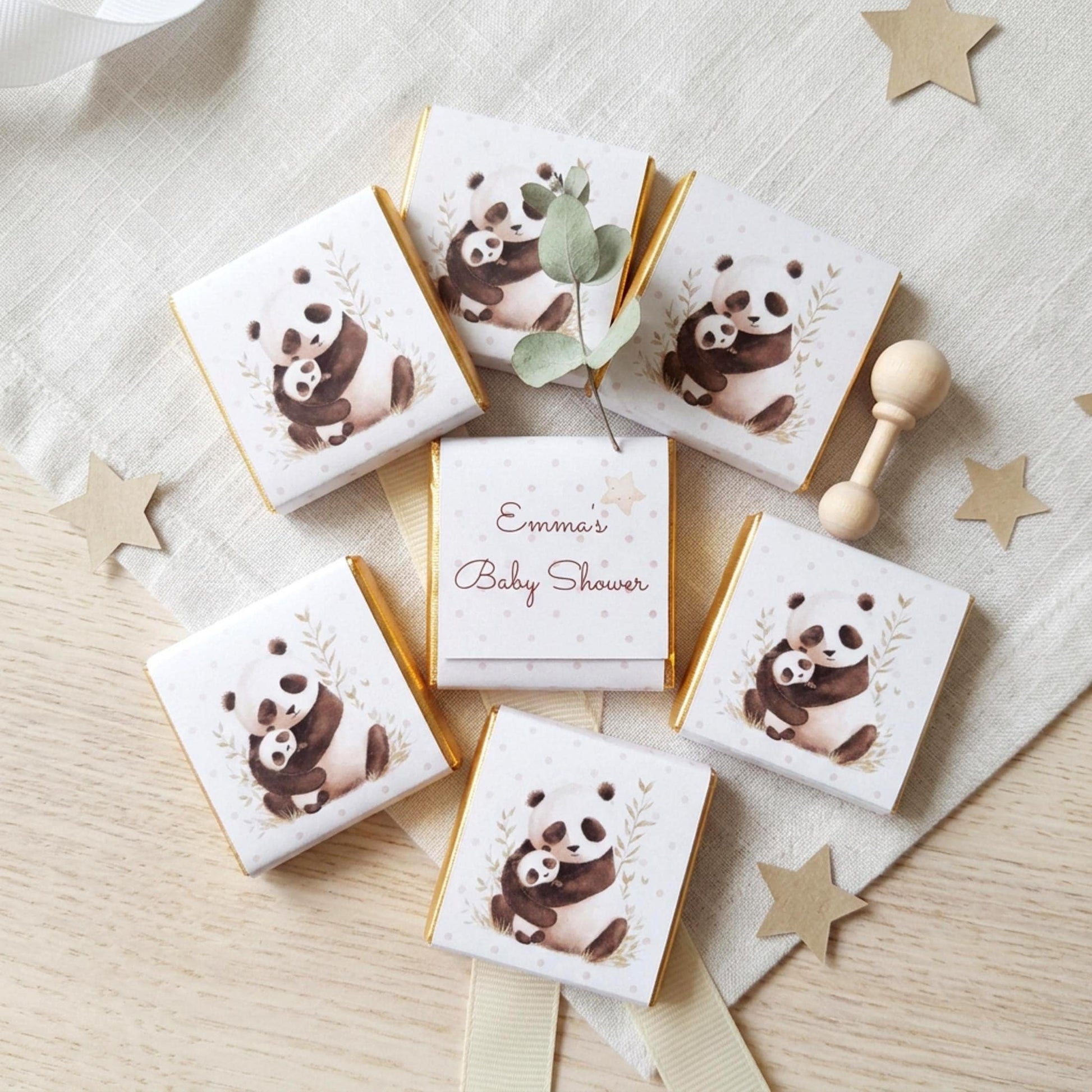 Personalised Panda Baby Shower Chocolate Favours – Mama and Baby Treats